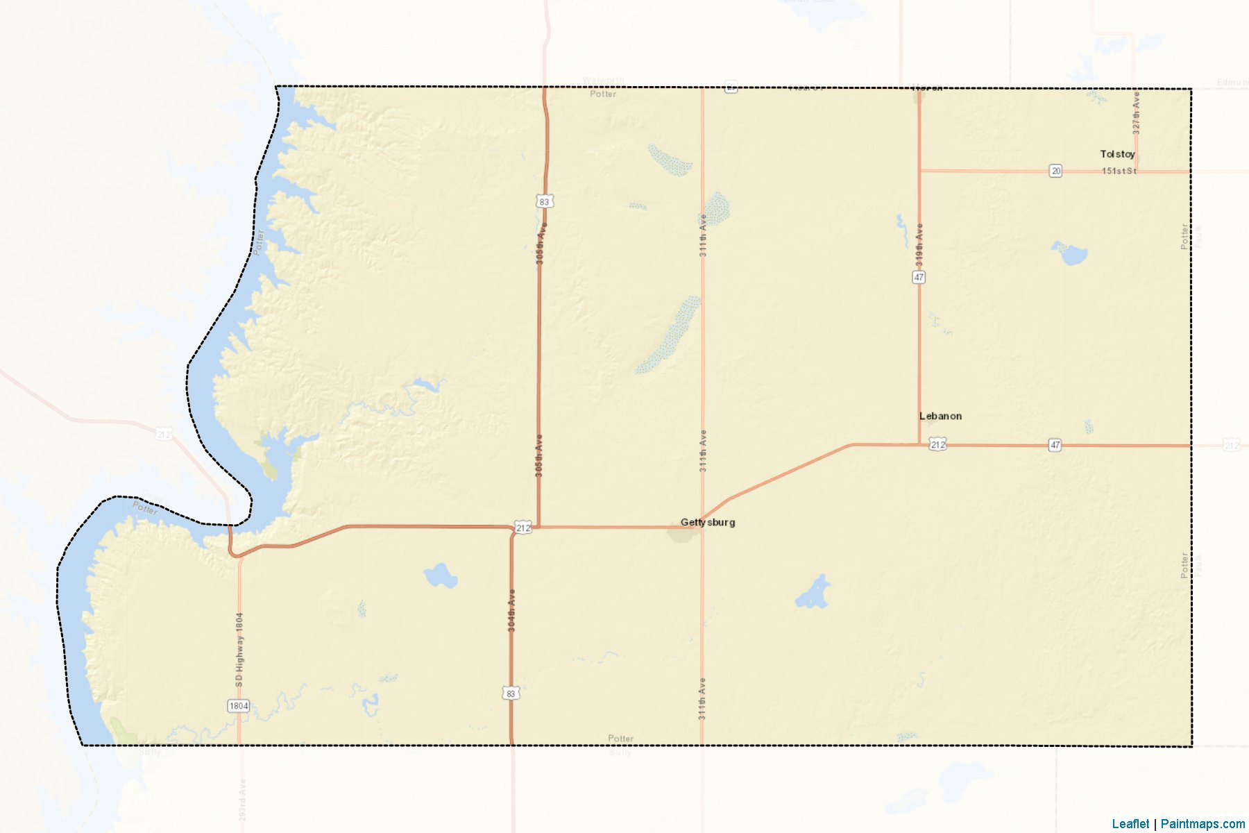 Potter (South Dakota) Map Cropping Samples-2