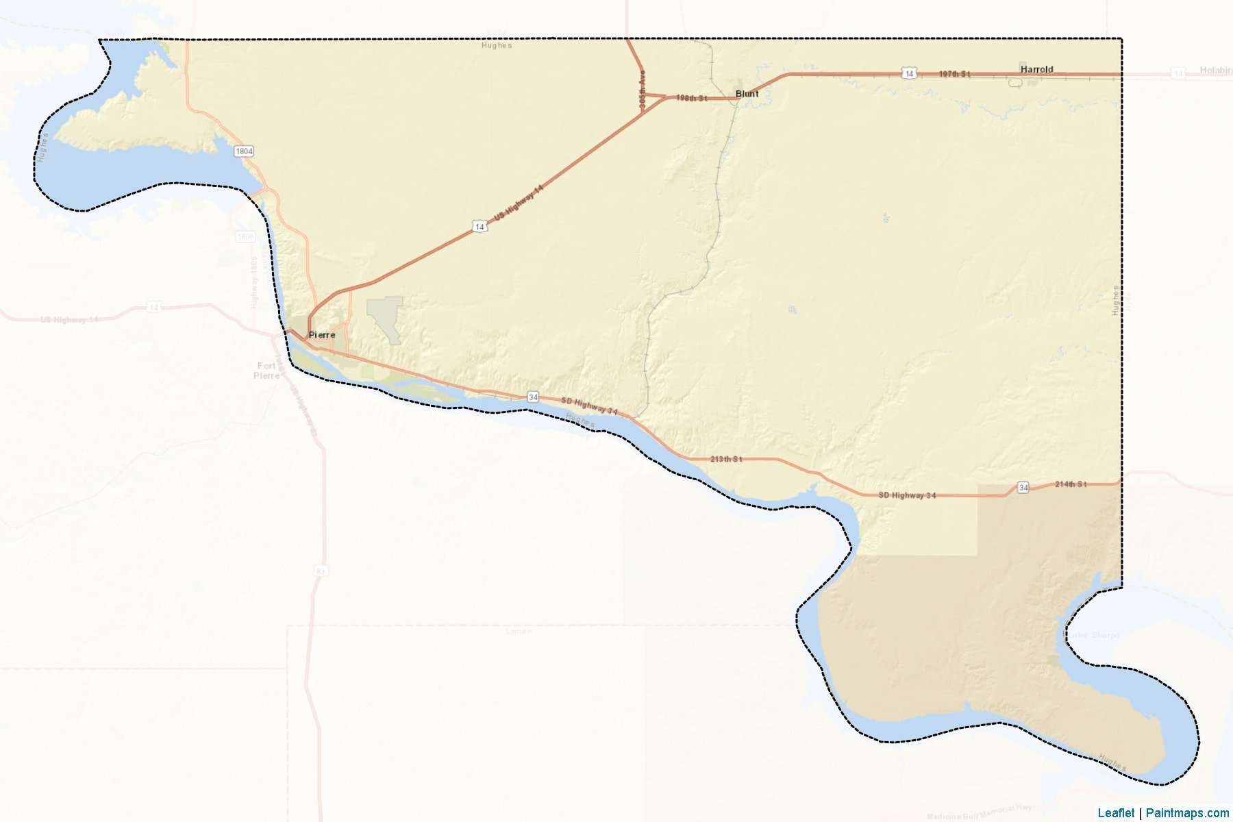 Hughes (South Dakota) Map Cropping Samples-2