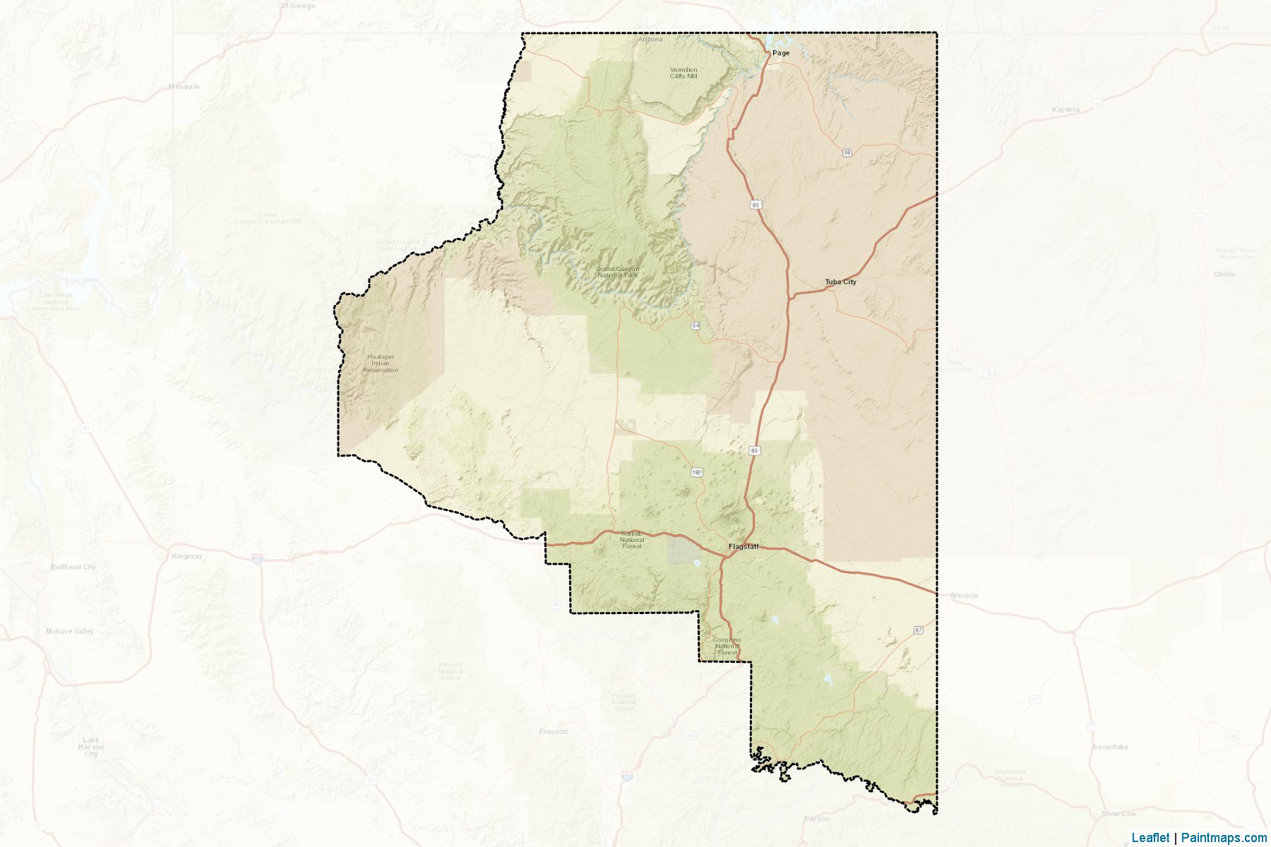 Coconino (Arizona) Map Cropping Samples-2