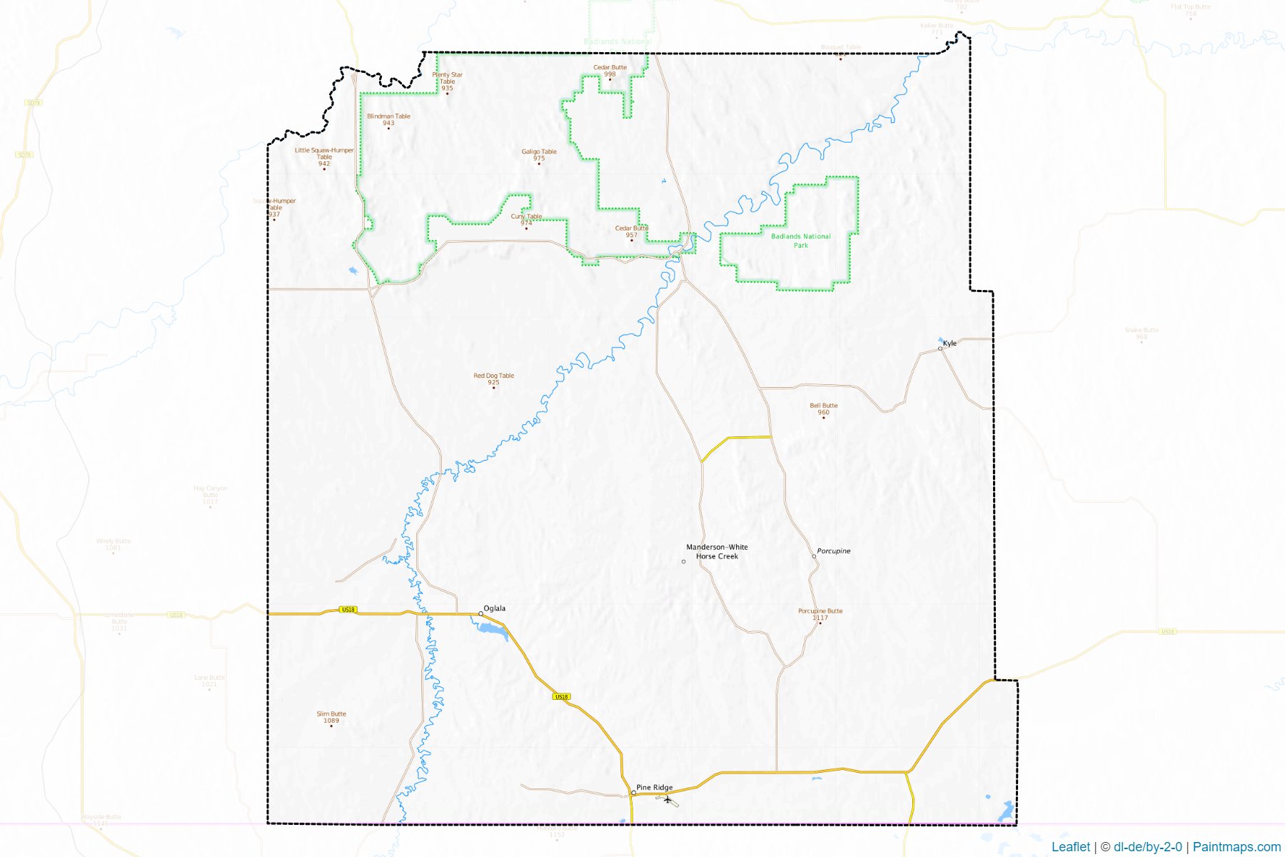 Muestras de recorte de mapas Oglala (South Dakota)-1