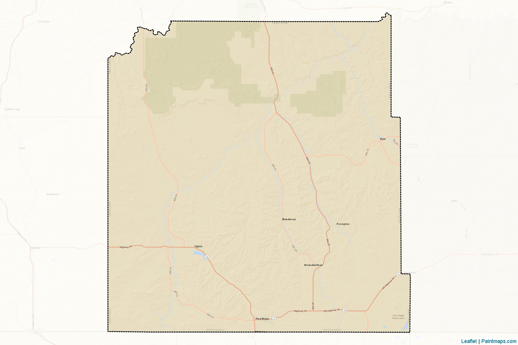 Oglala (South Dakota) Map Cropping Samples-2