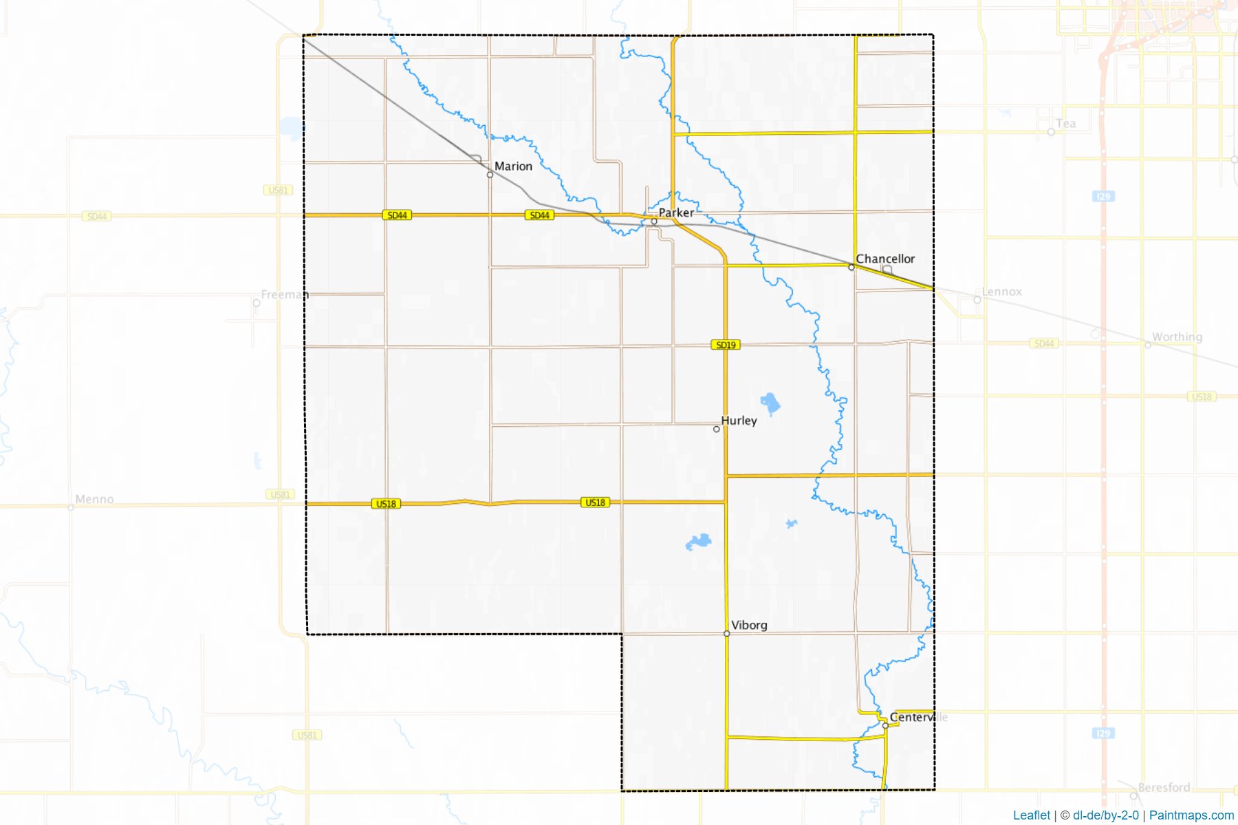 Muestras de recorte de mapas Turner (South Dakota)-1