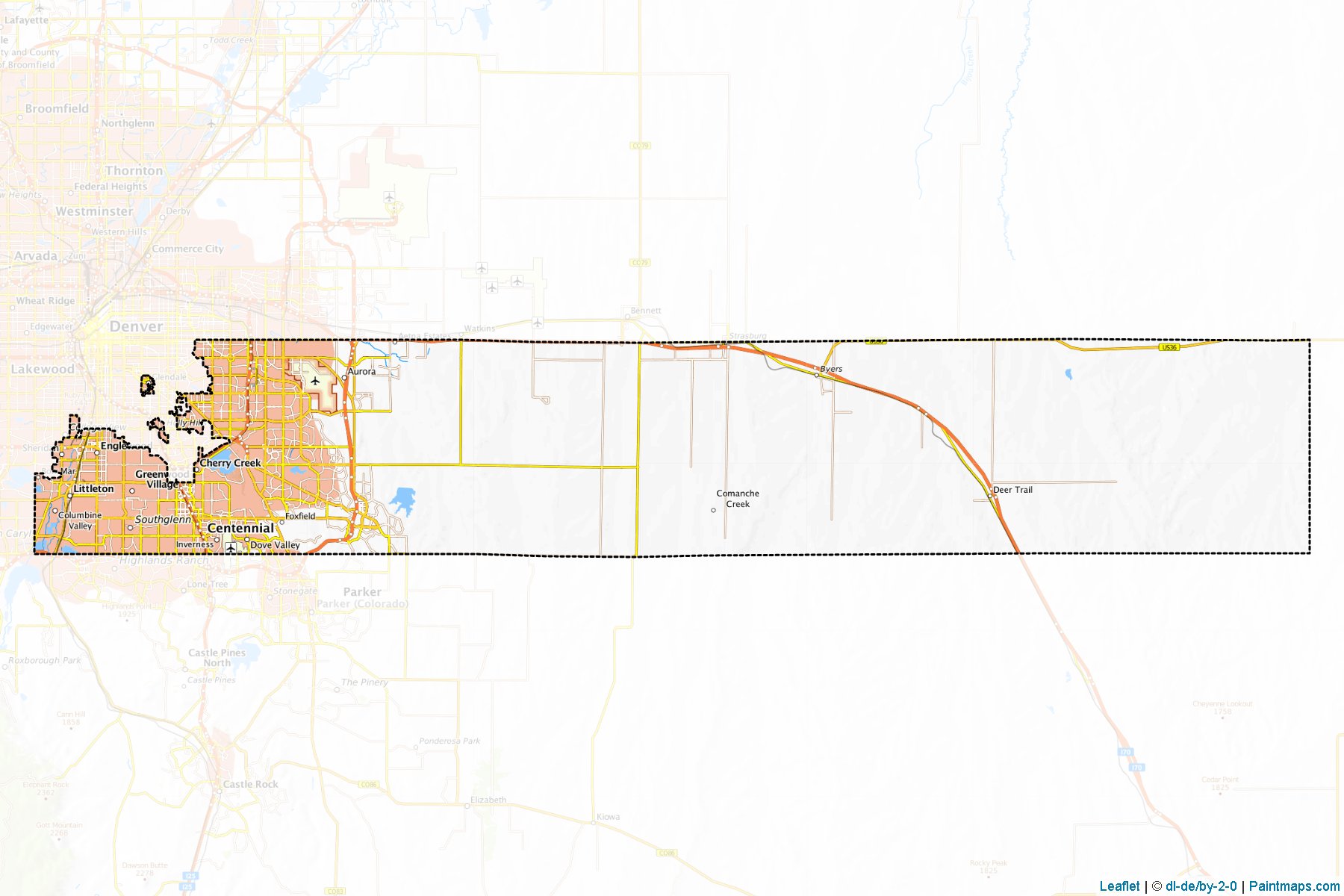 Arapahoe (Colorado) Map Cropping Samples-1