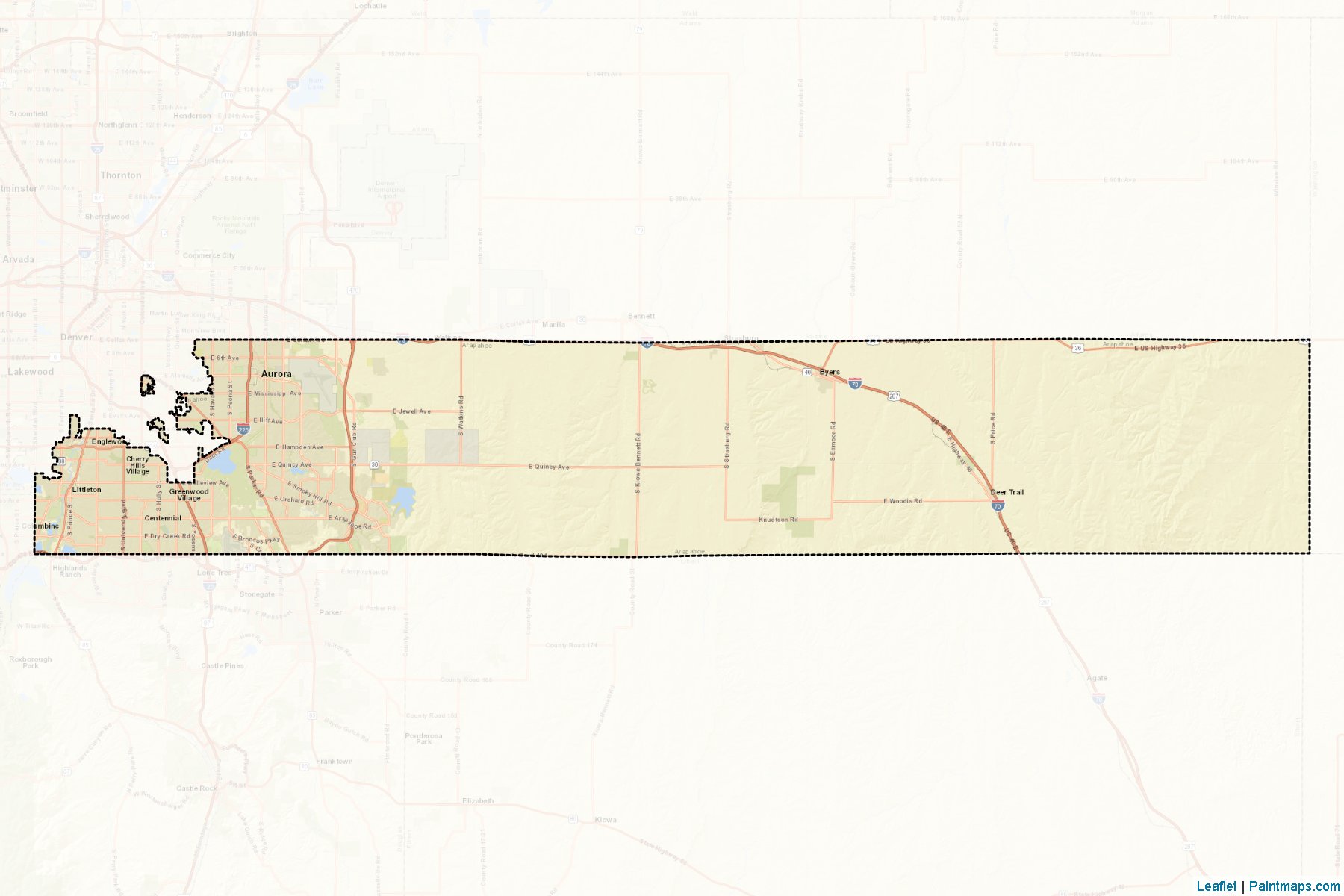 Arapahoe (Colorado) Map Cropping Samples-2