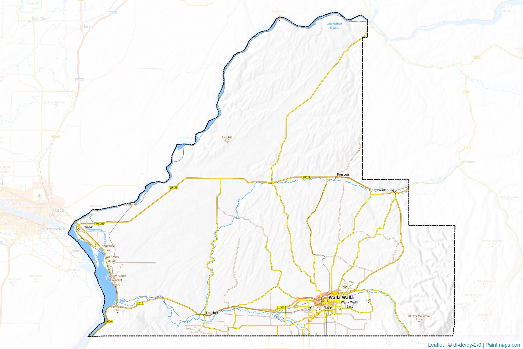 Walla Walla (Washington) Map Cropping Samples-1