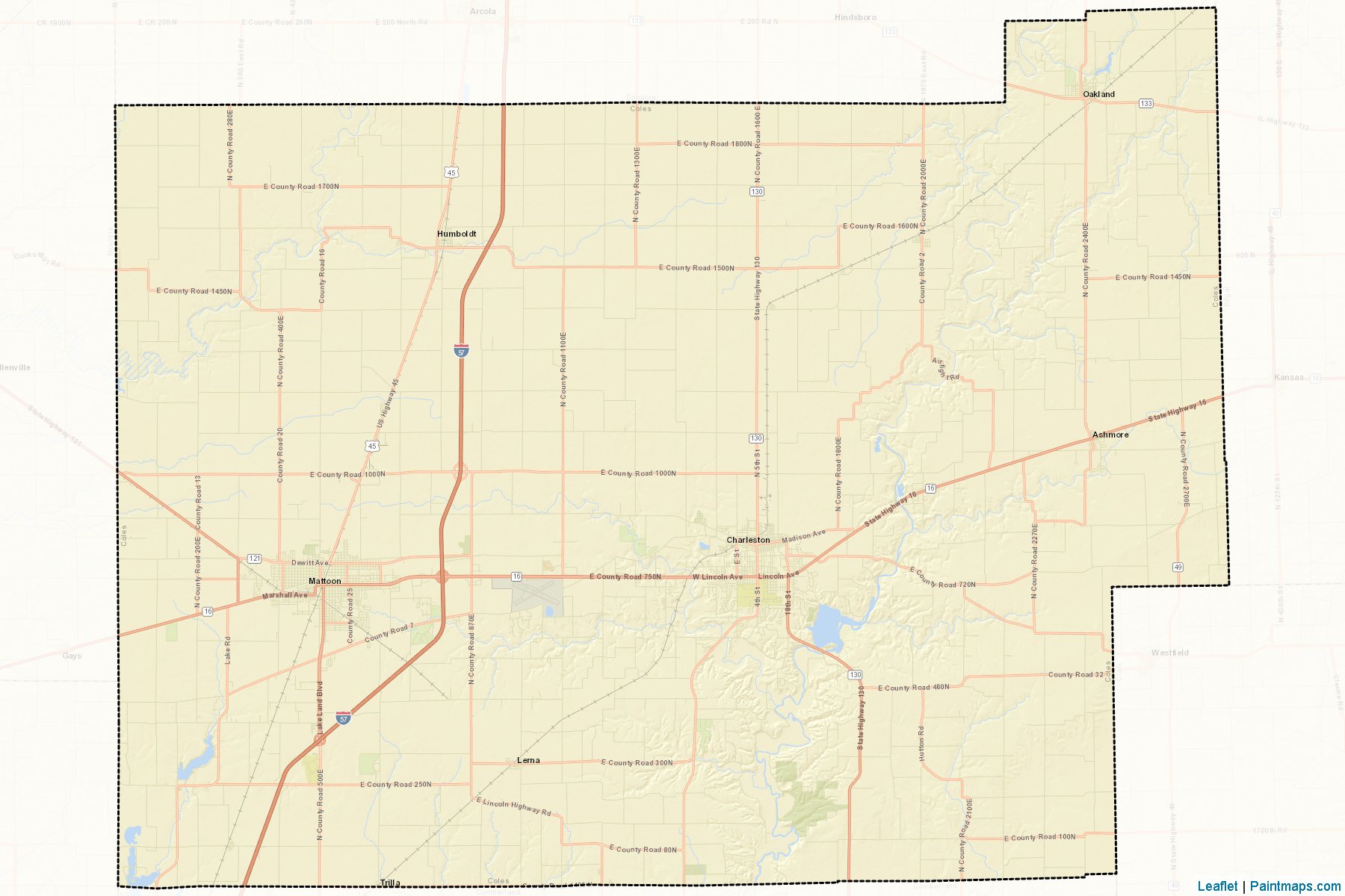 Coles (Illinois) Map Cropping Samples-2