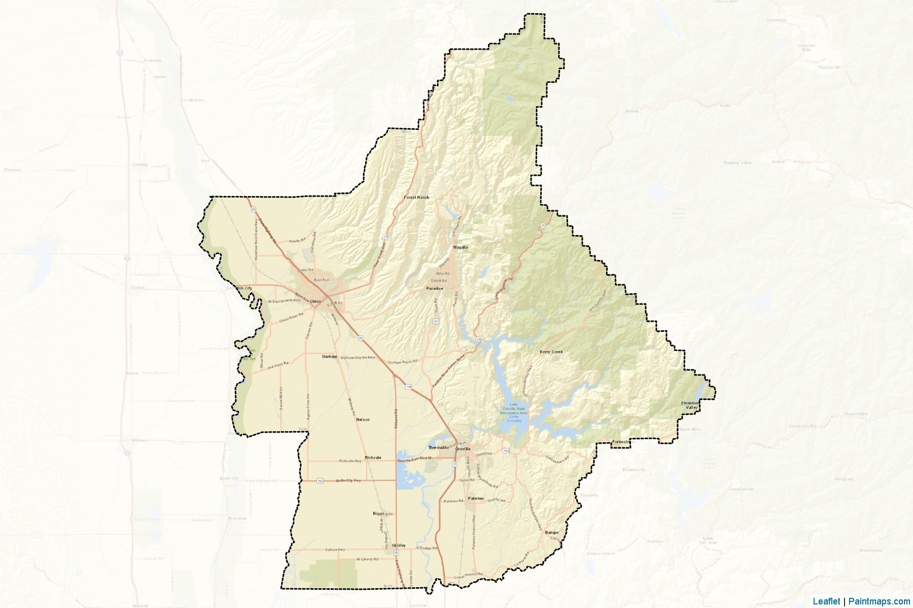 Butte (California) Map Cropping Samples-2