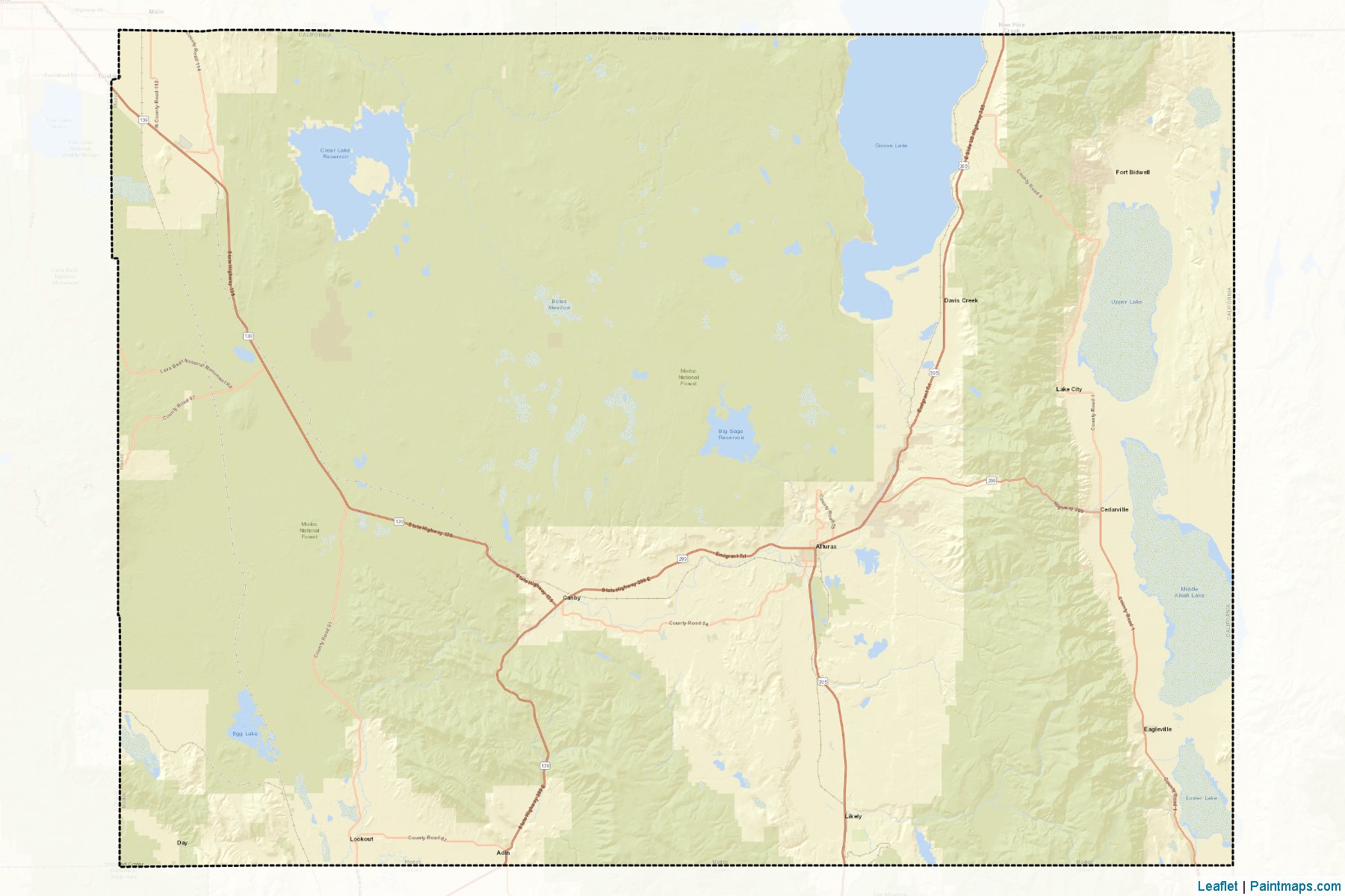 Modoc (California) Map Cropping Samples-2