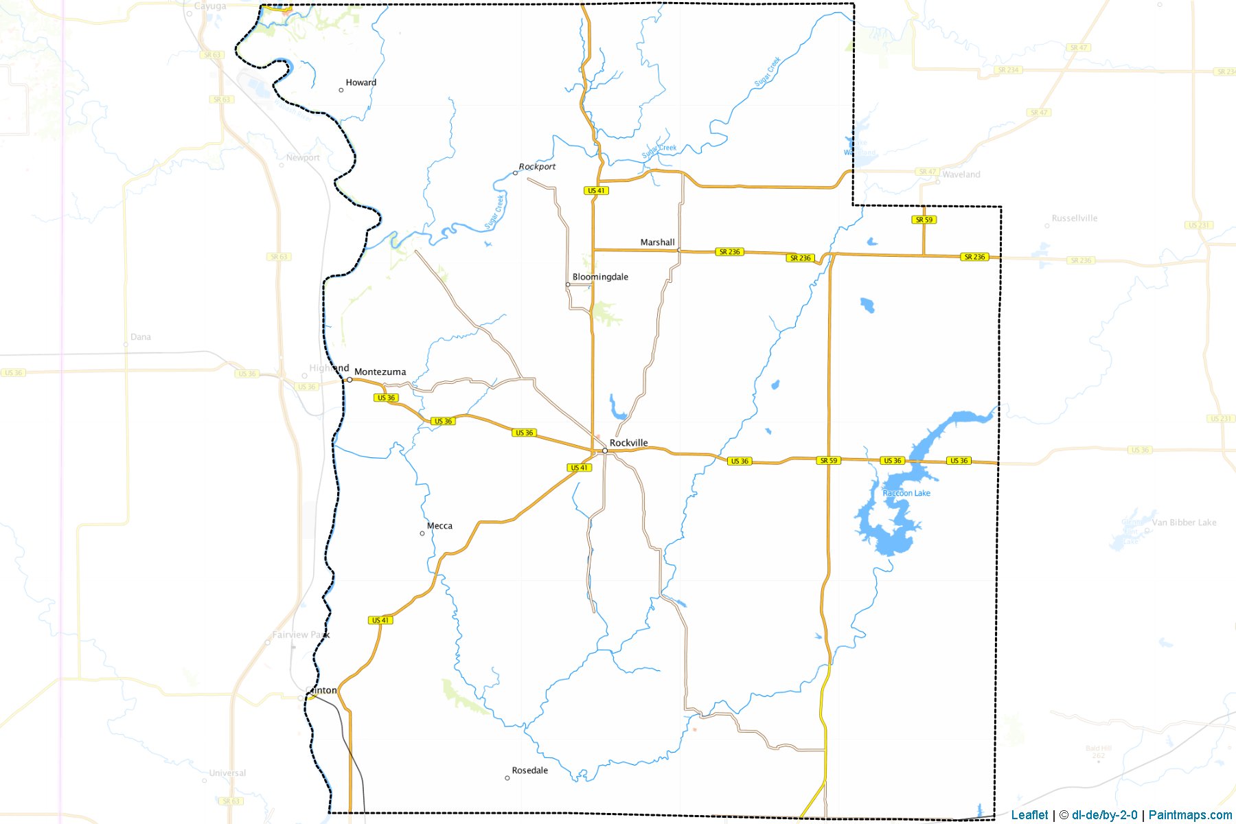 Muestras de recorte de mapas Parke (Indiana)-1