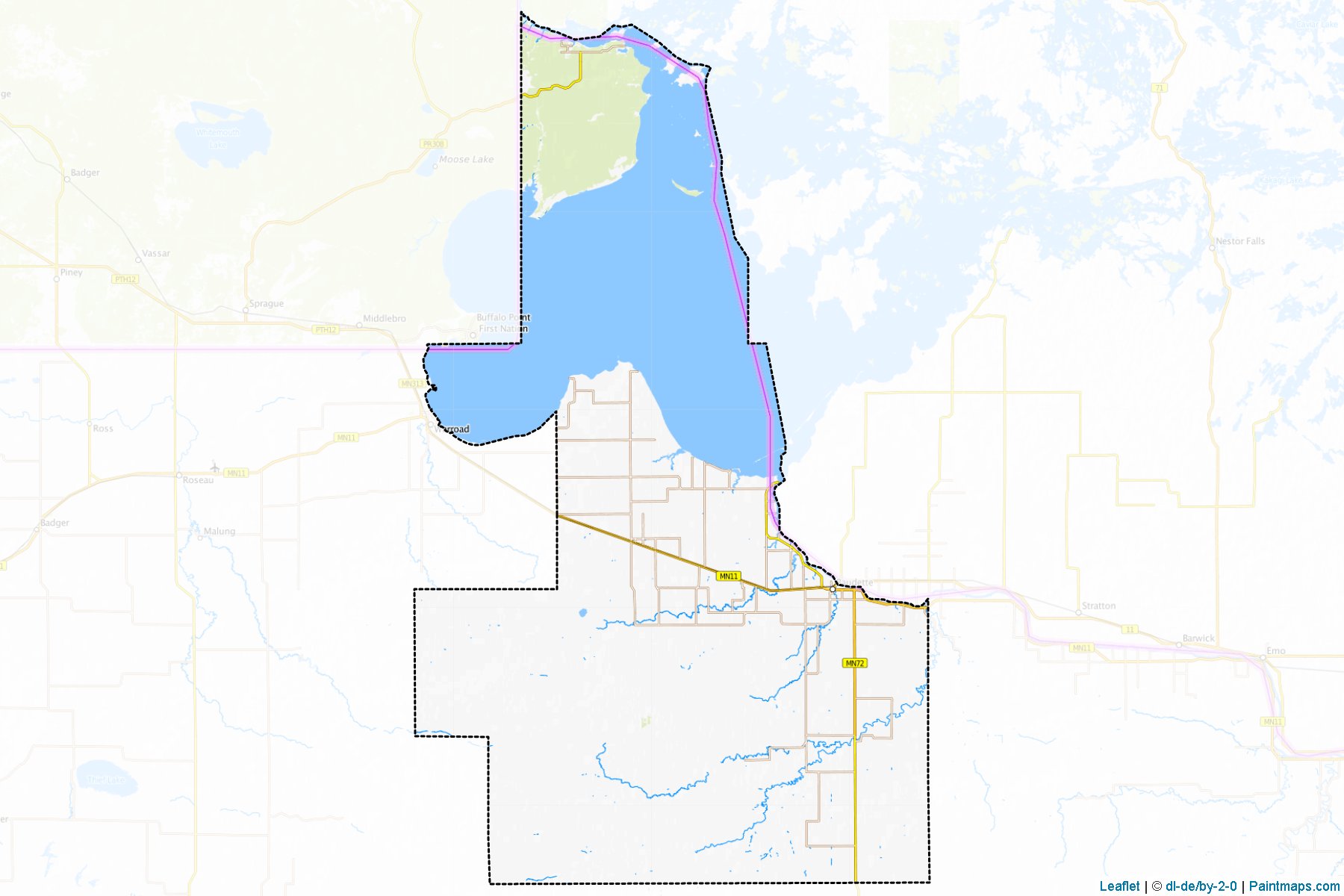 Muestras de recorte de mapas Lake of the Woods (Minnesota)-1