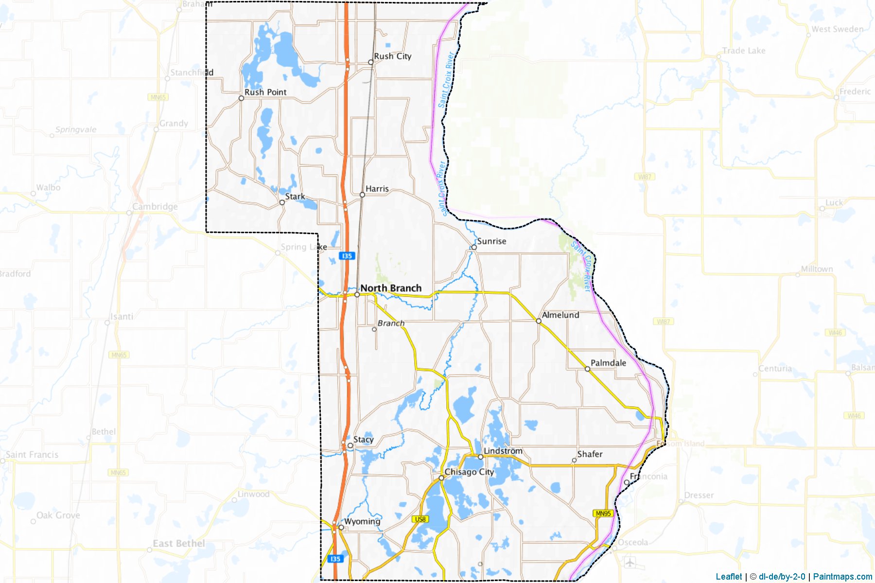 Chisago County (Minnesota) Haritası Örnekleri-1