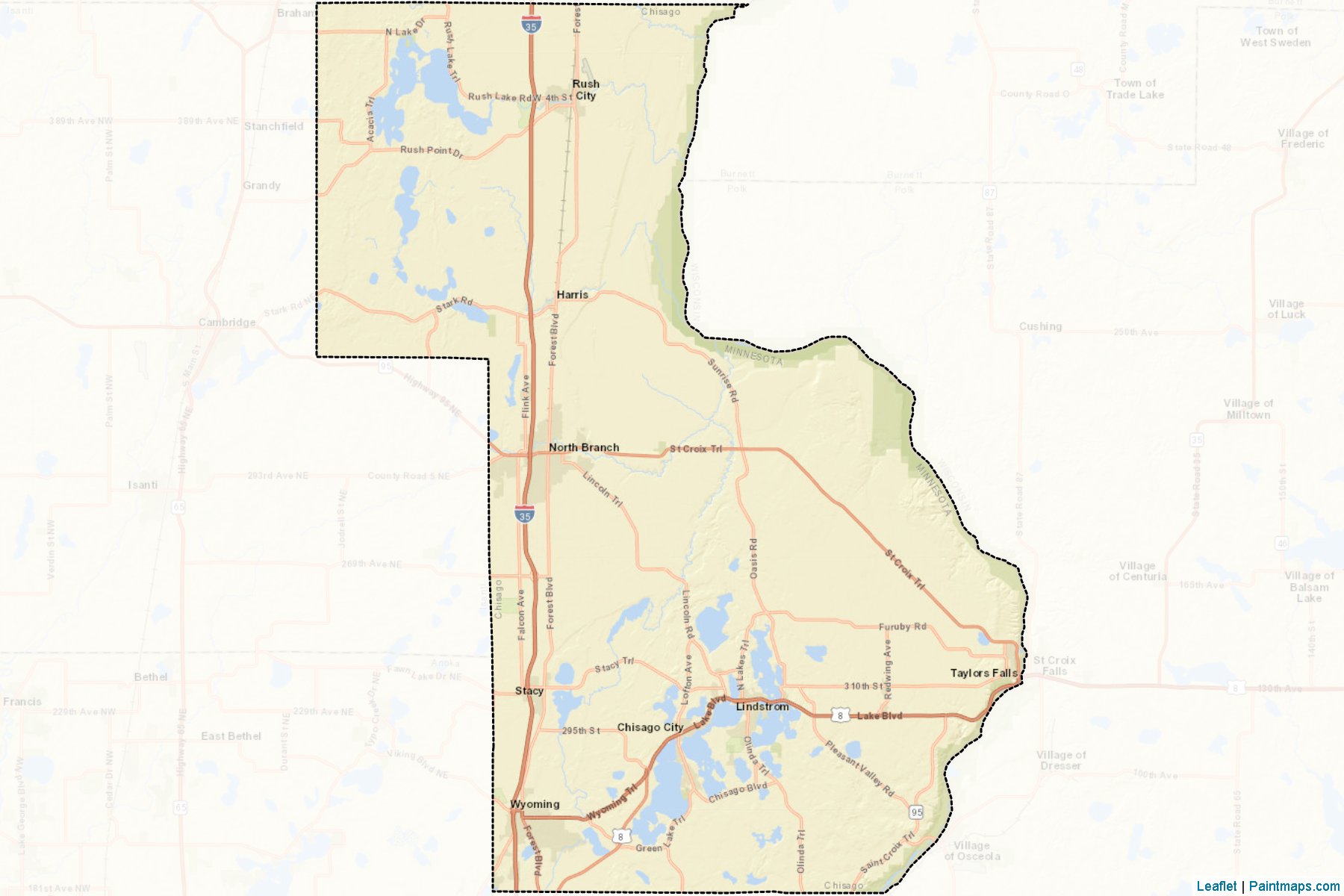 Chisago County (Minnesota) Haritası Örnekleri-2