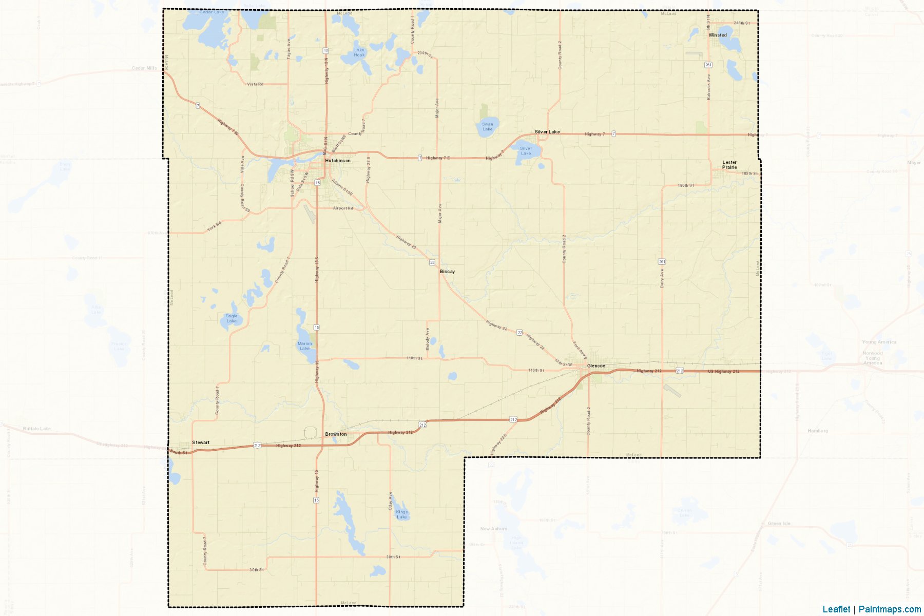 Muestras de recorte de mapas McLeod (Minnesota)-2