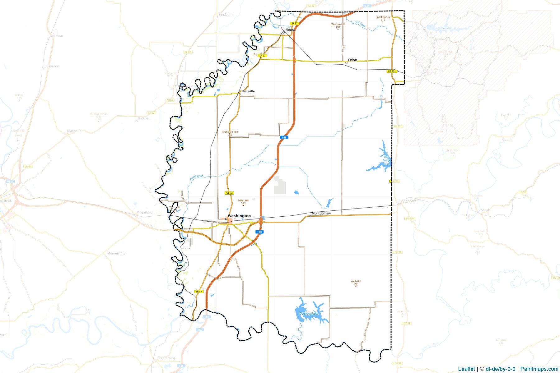 Daviess (Indiana) Map Cropping Samples-1