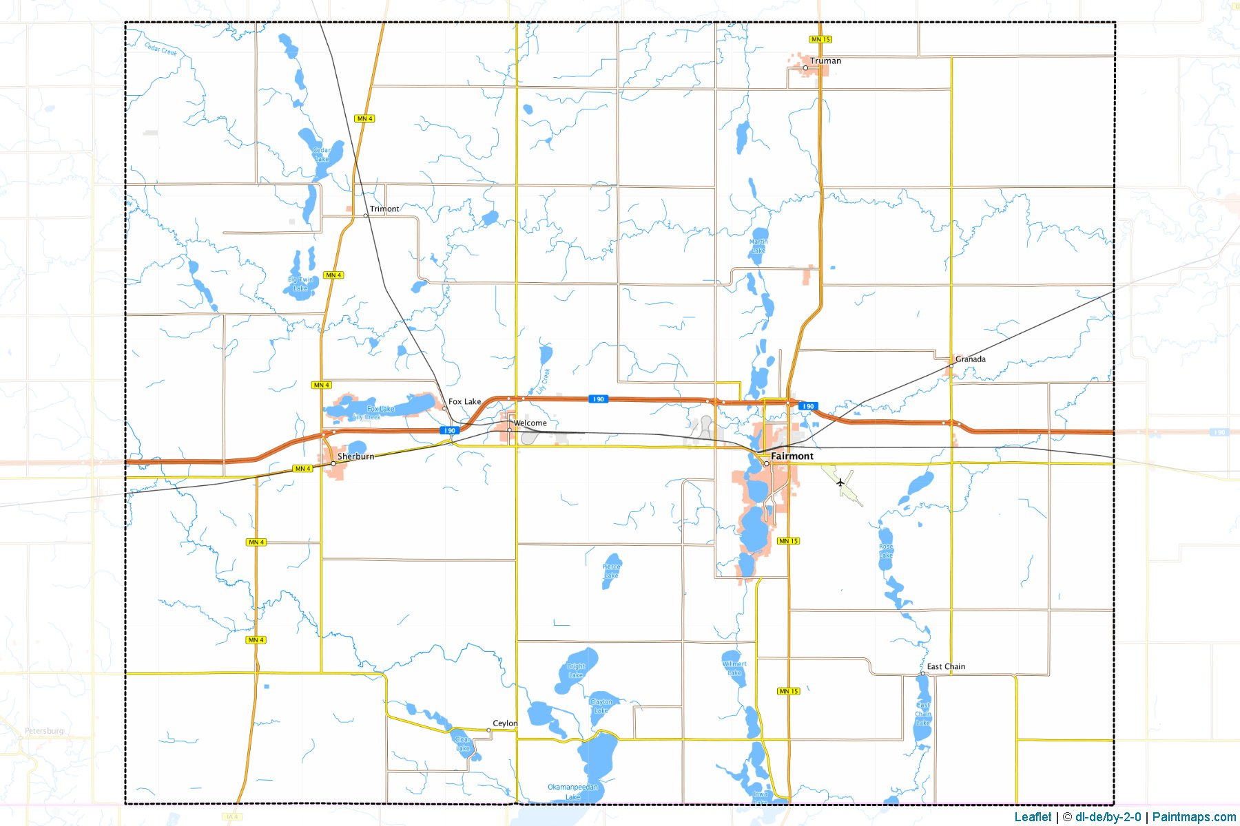 Muestras de recorte de mapas Martin (Minnesota)-1