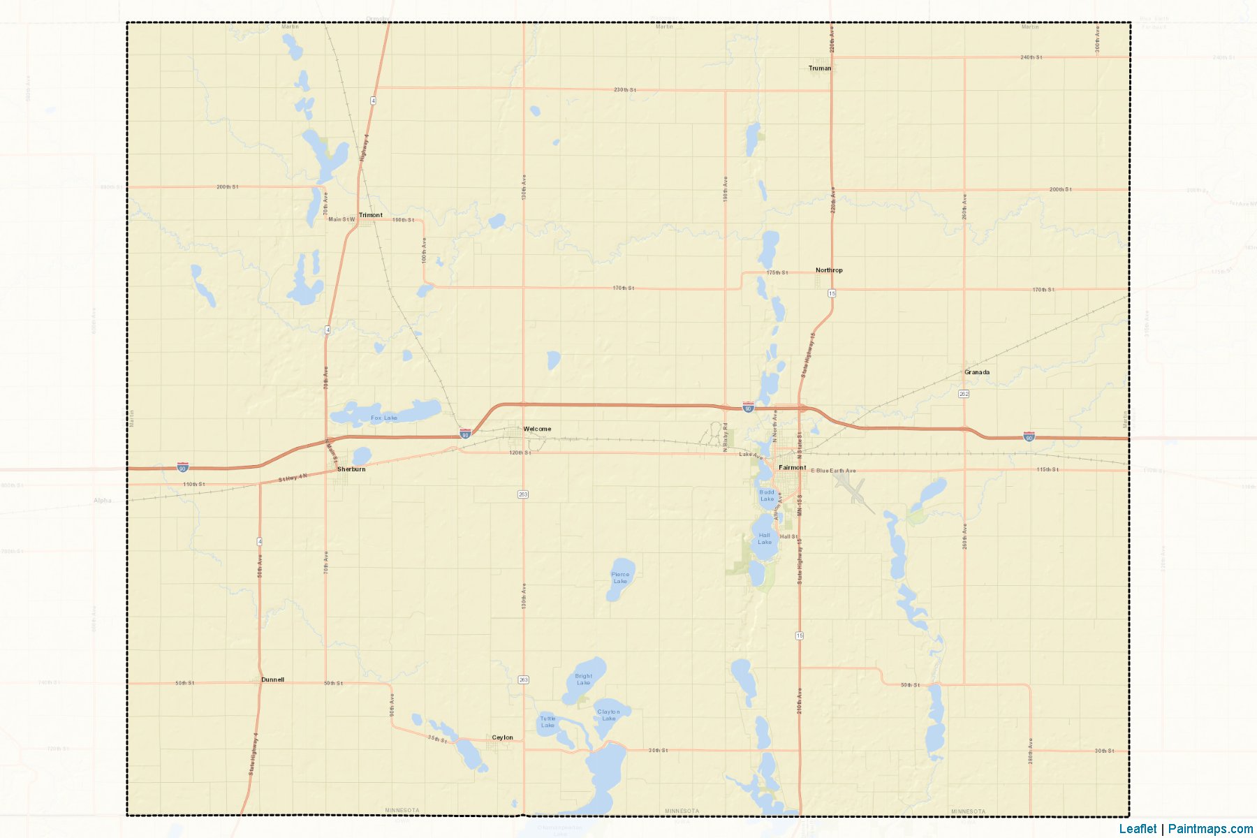 Muestras de recorte de mapas Martin (Minnesota)-2