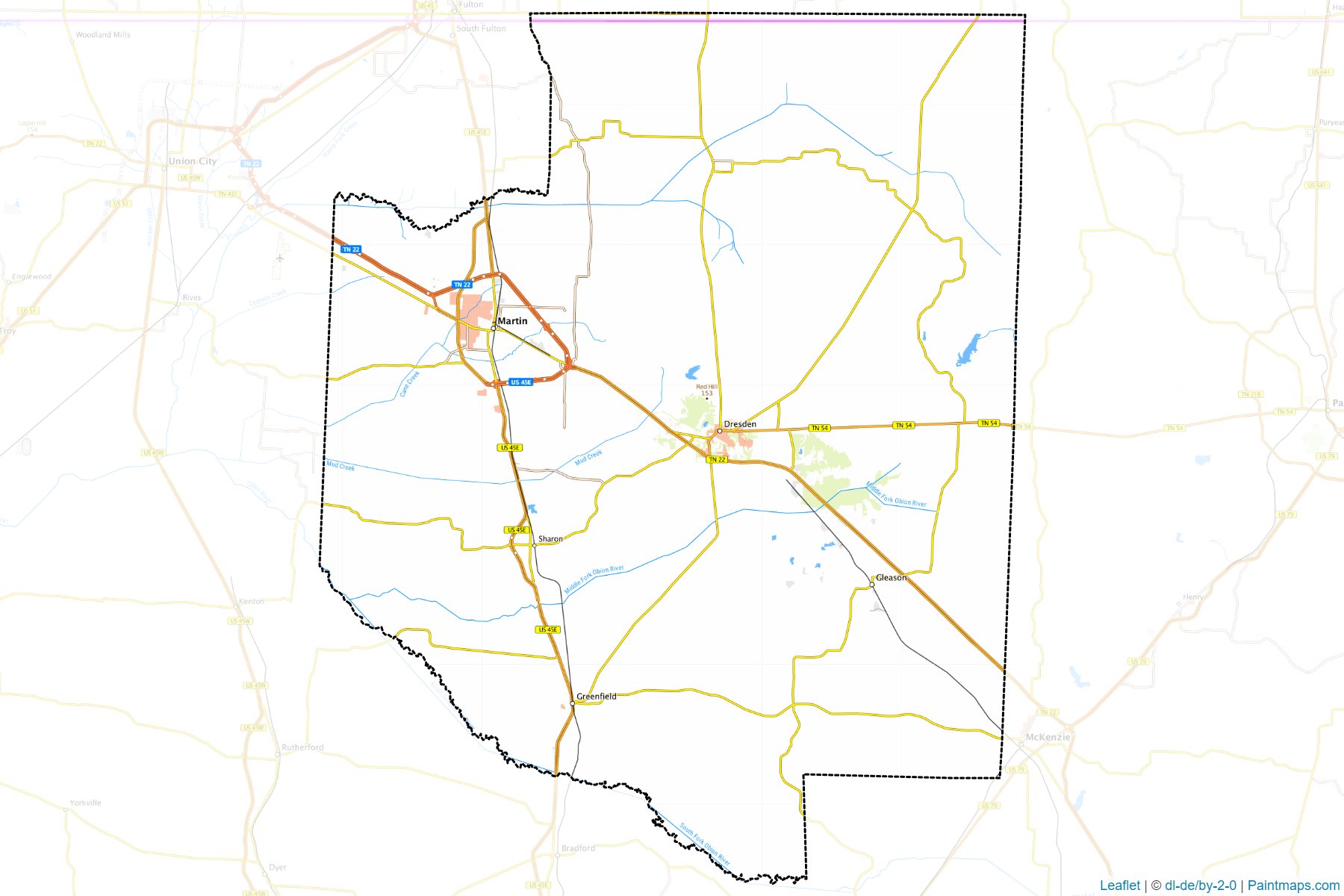 Weakley (Tennessee) Map Cropping Samples-1