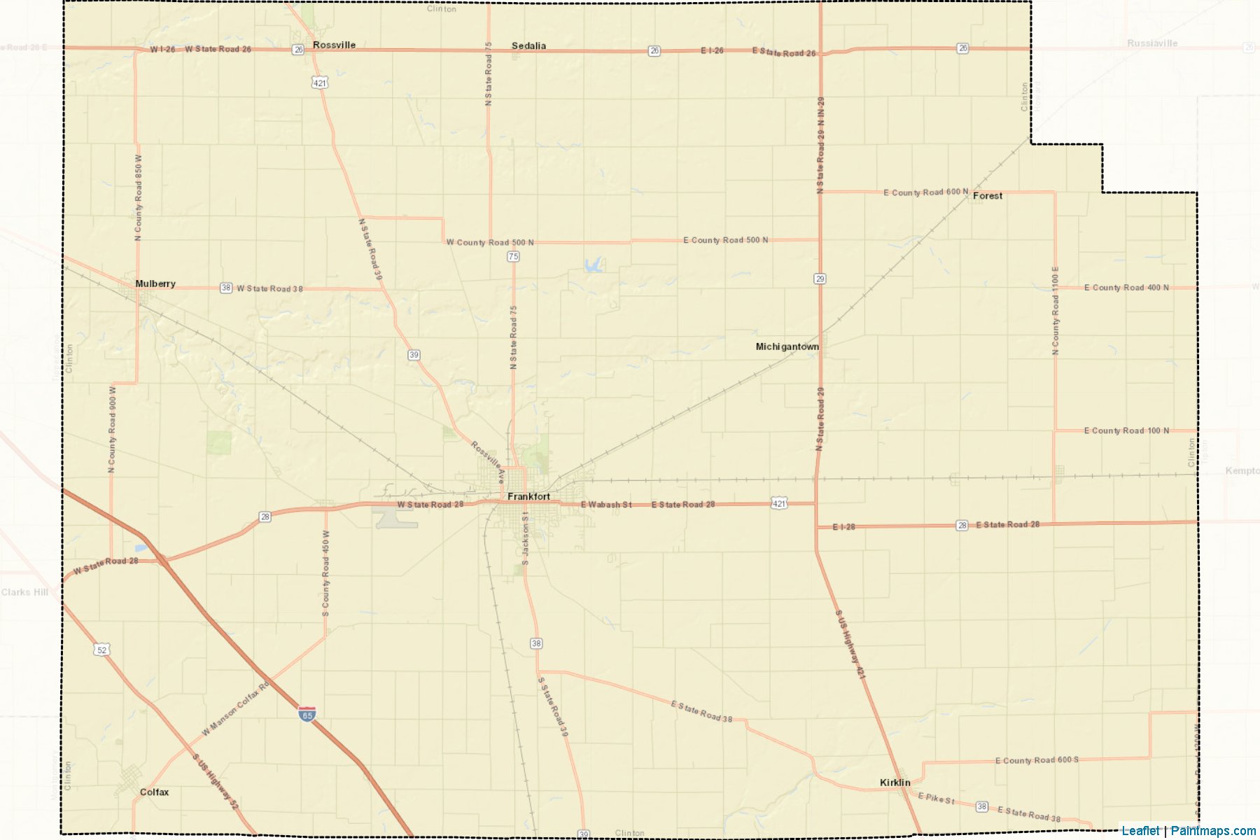 Muestras de recorte de mapas Clinton (Indiana)-2