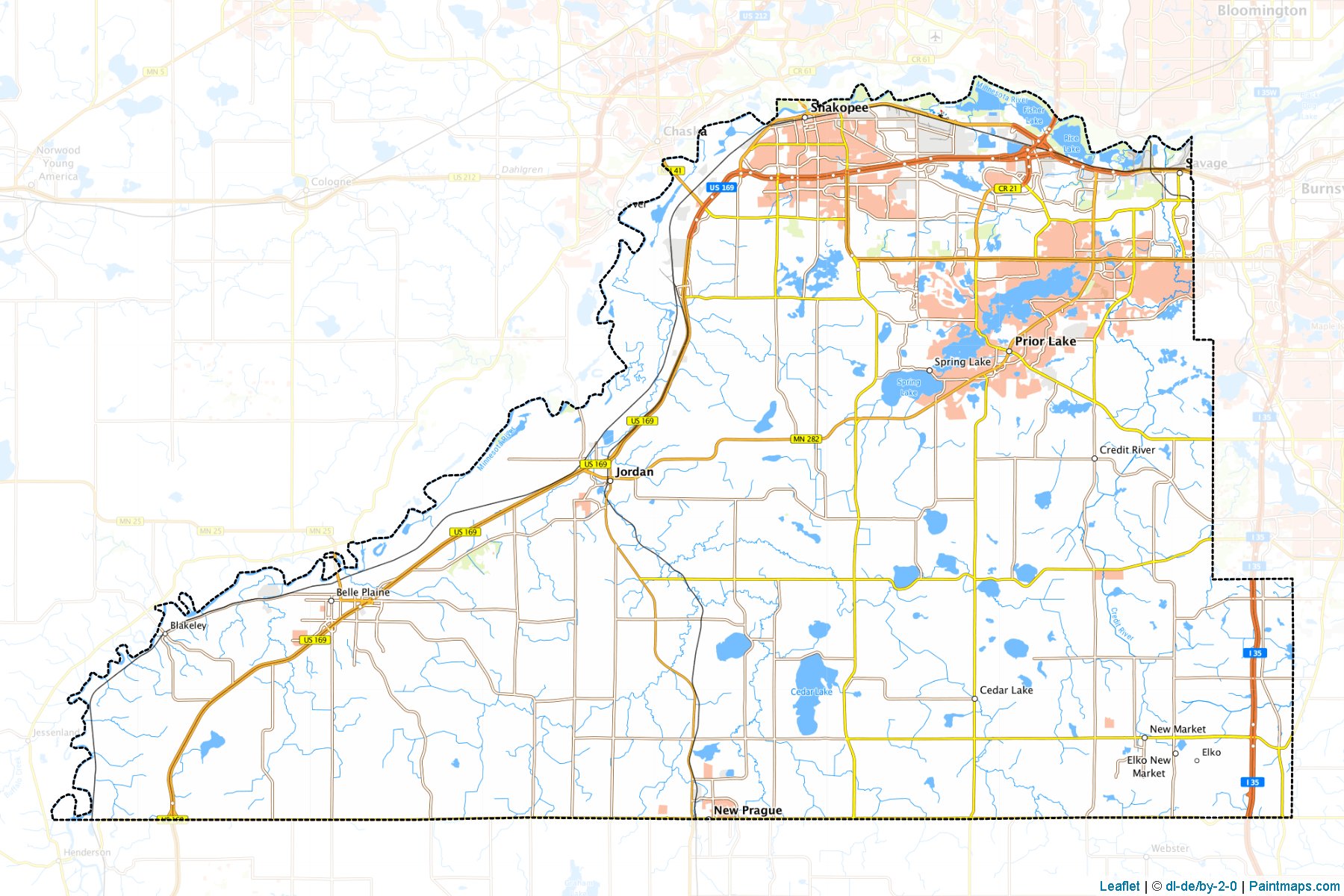 Scott County (Minnesota) Haritası Örnekleri-1