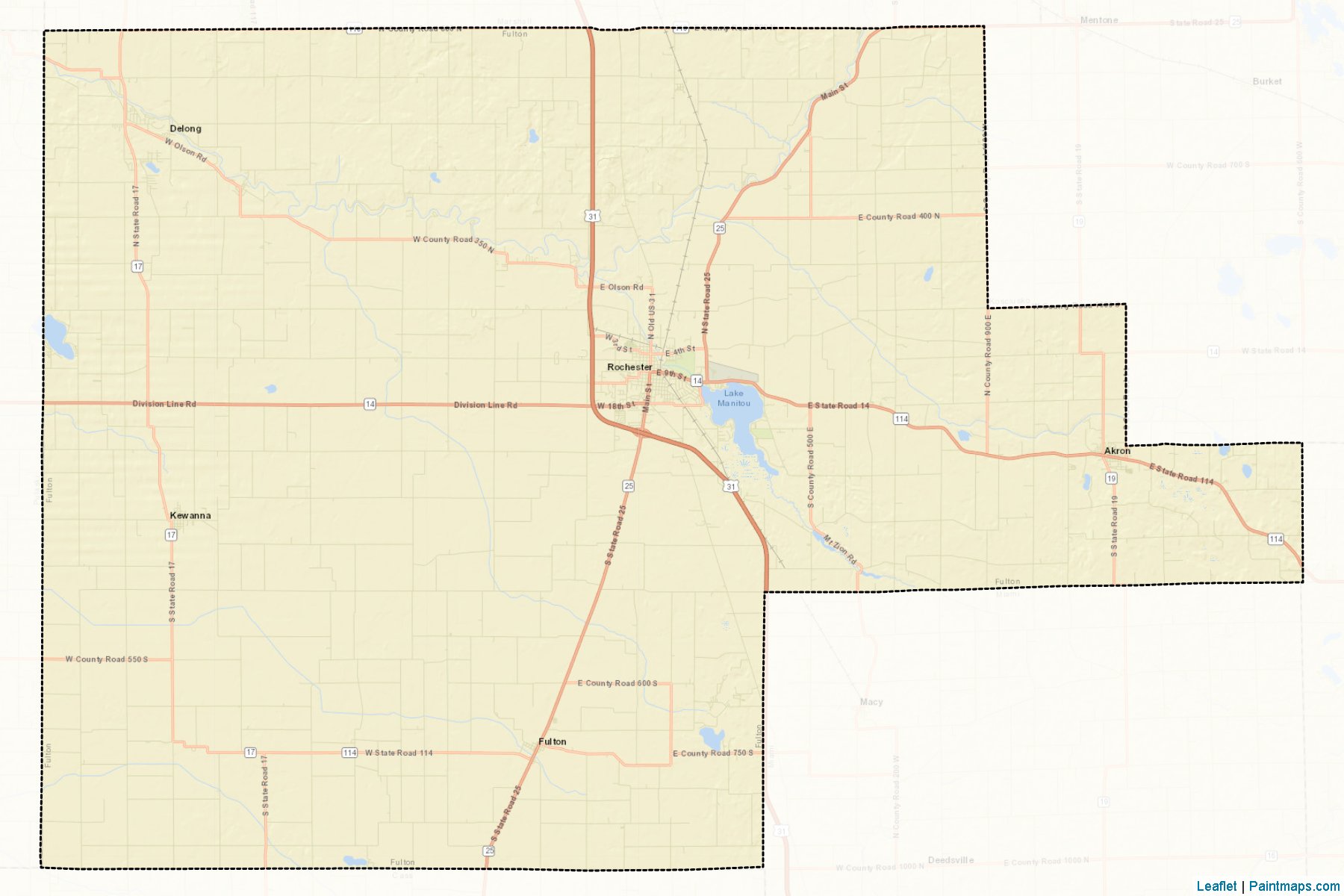 Muestras de recorte de mapas Fulton (Indiana)-2