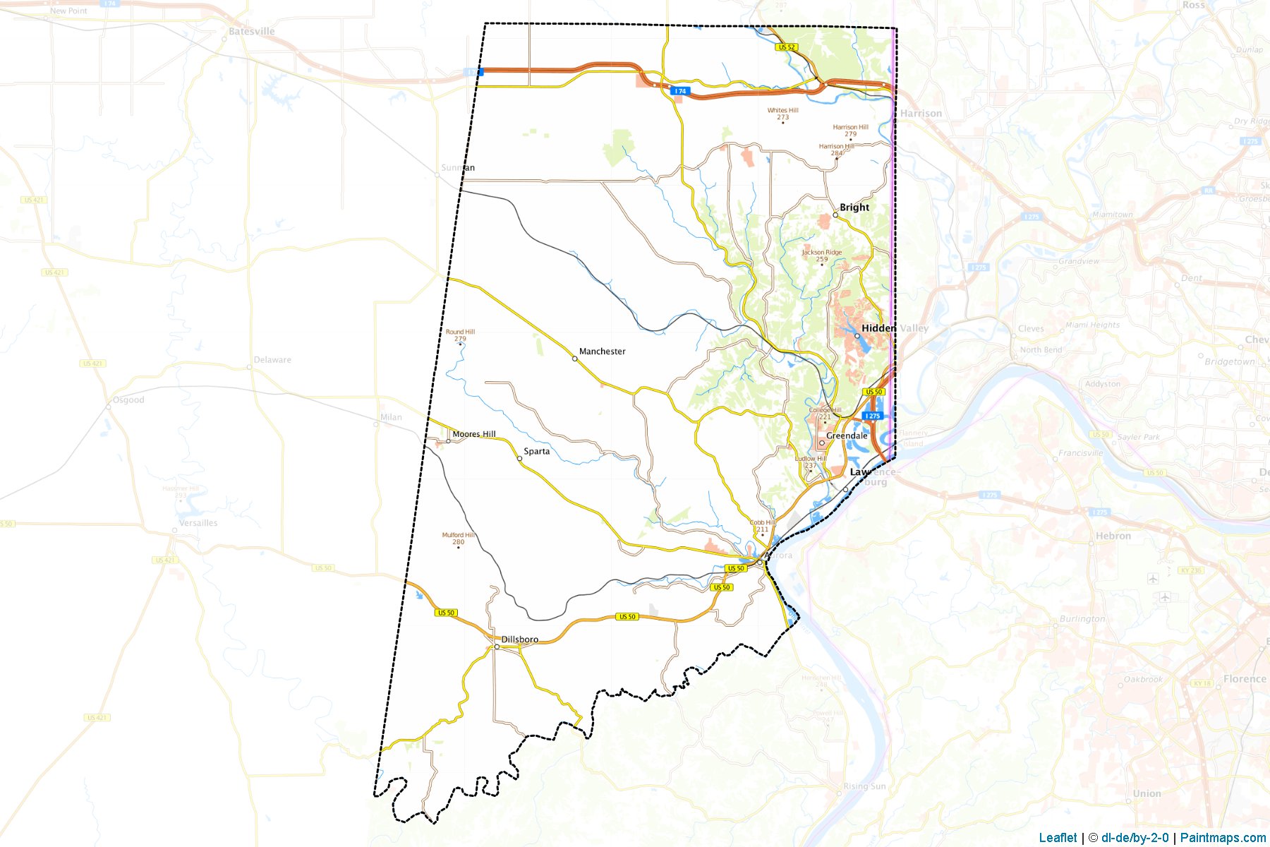 Dearborn (Indiana) Map Cropping Samples-1