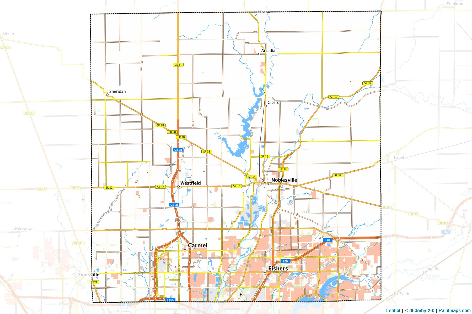 Muestras de recorte de mapas Hamilton (Indiana)-1