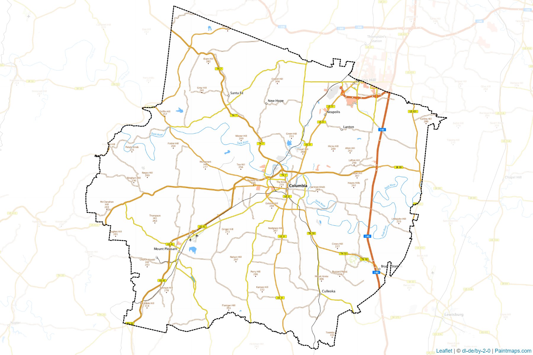 Maury (Tennessee) Map Cropping Samples-1