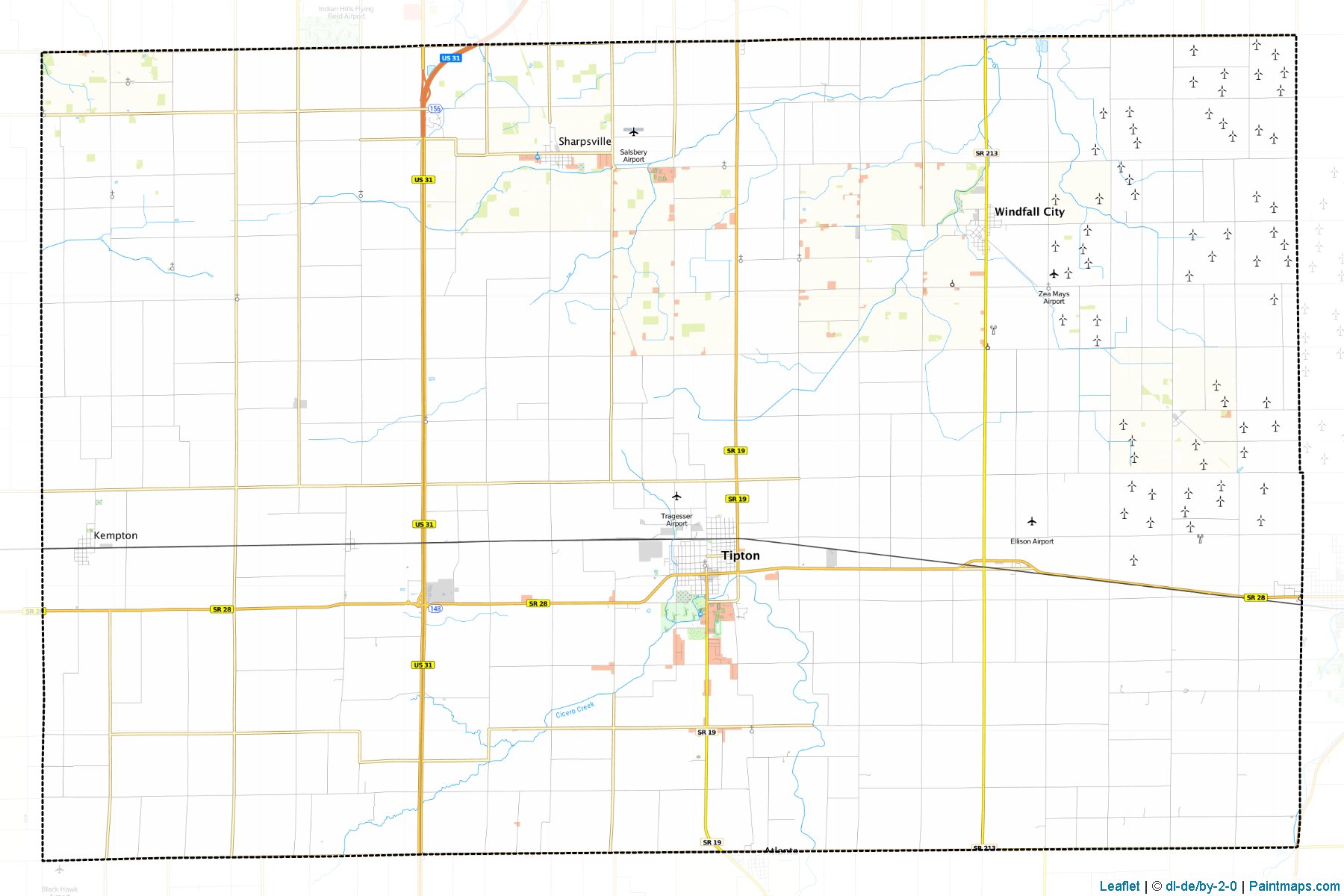 Muestras de recorte de mapas Tipton (Indiana)-1