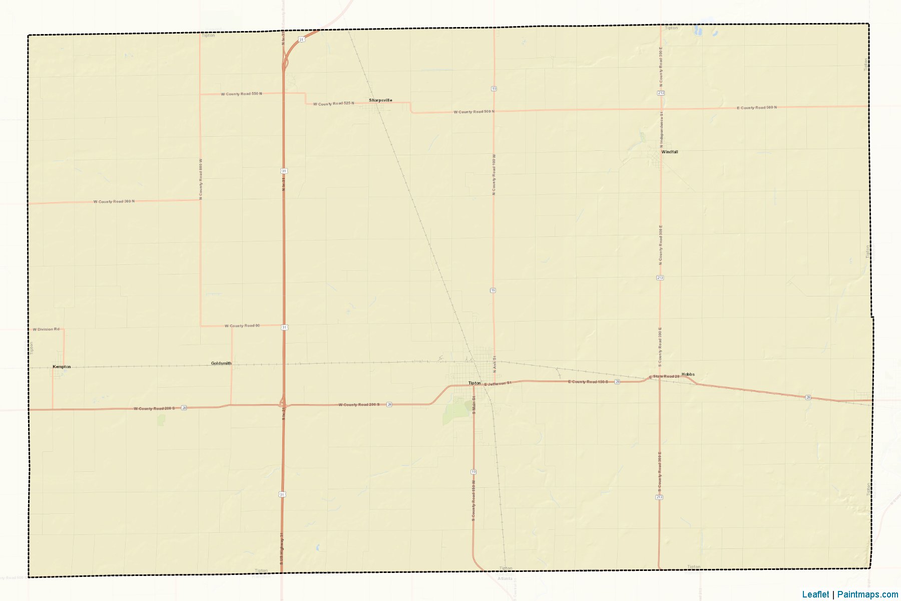 Muestras de recorte de mapas Tipton (Indiana)-2