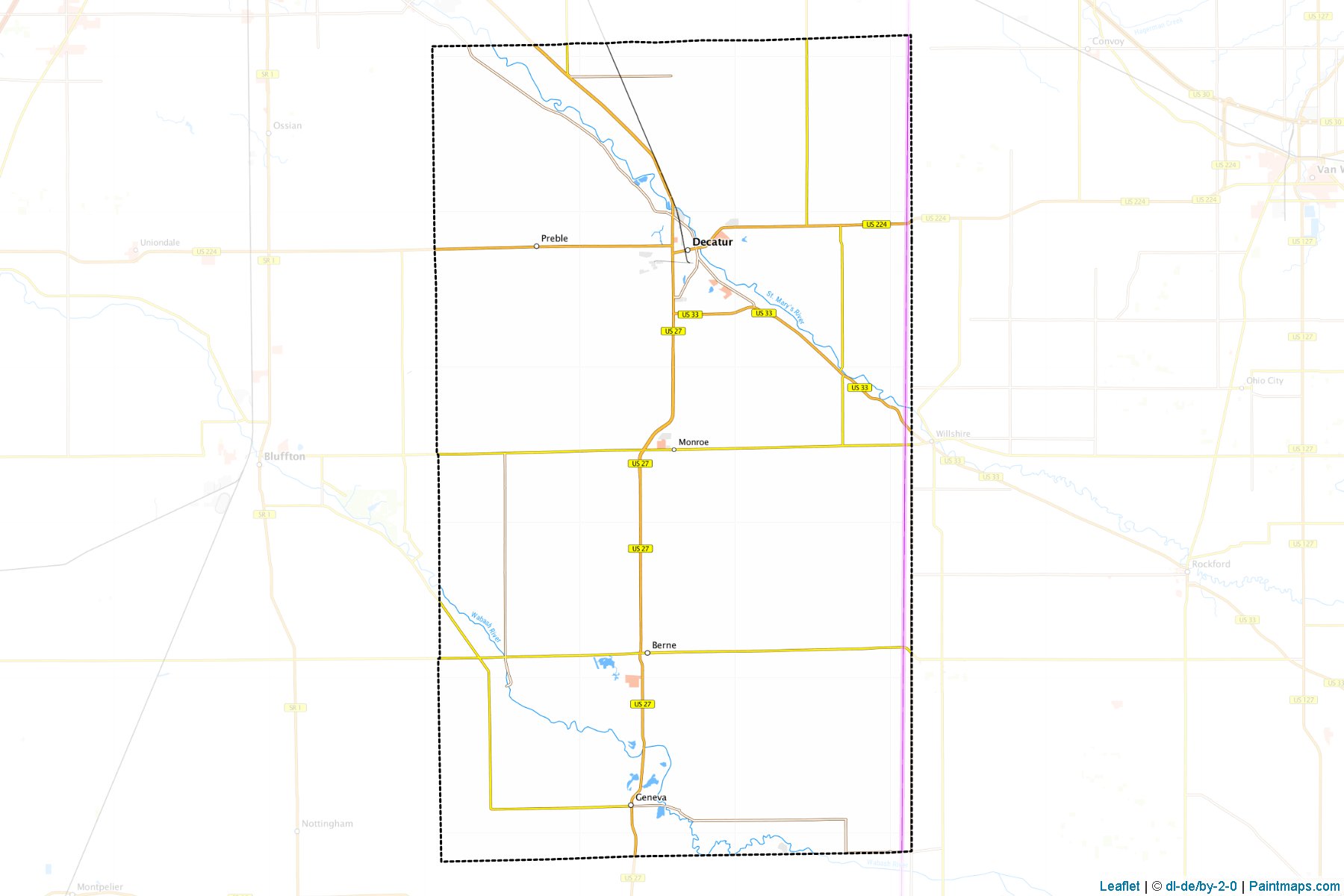 Adams (Indiana) Map Cropping Samples-1