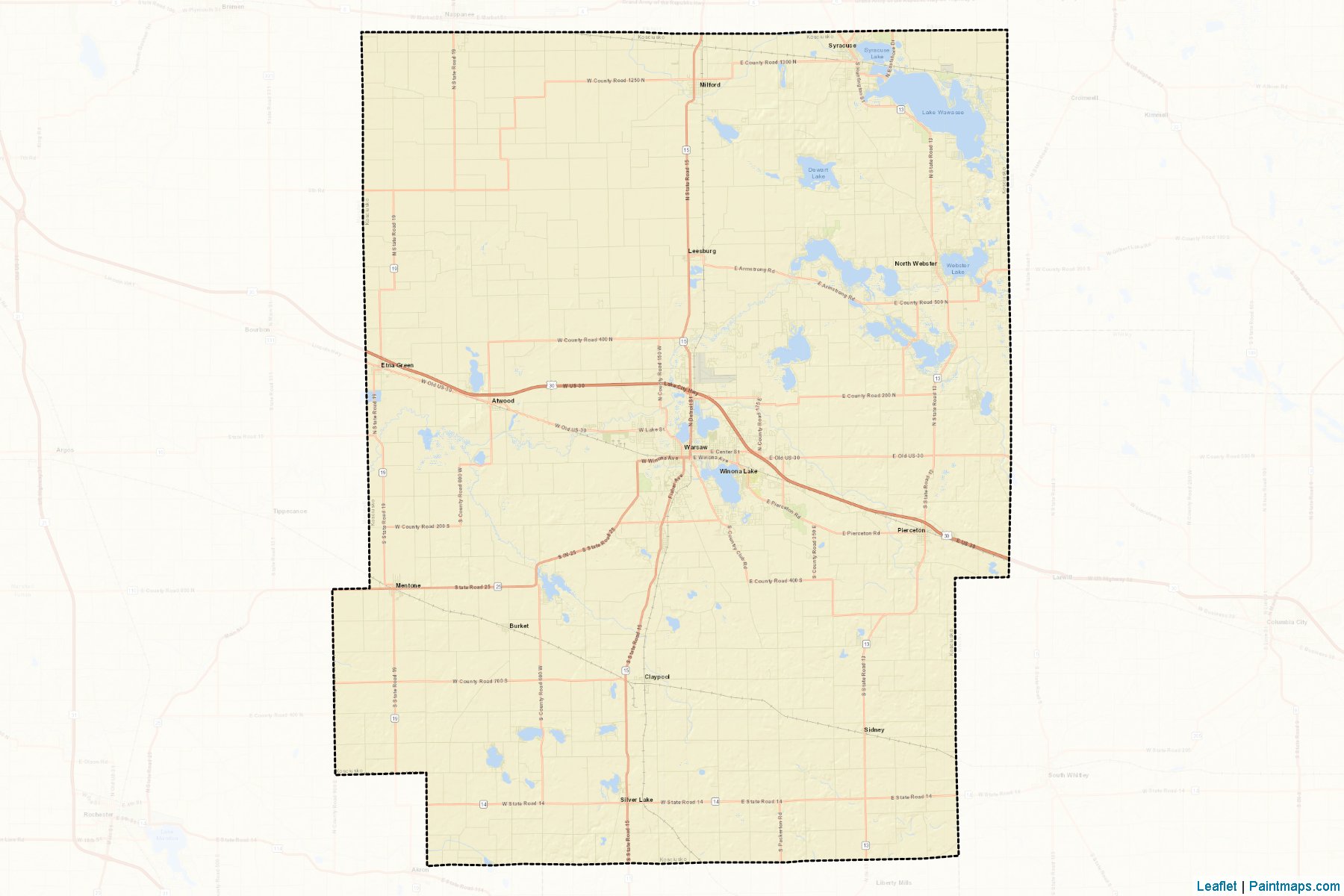 Kosciusko (Indiana) Map Cropping Samples-2