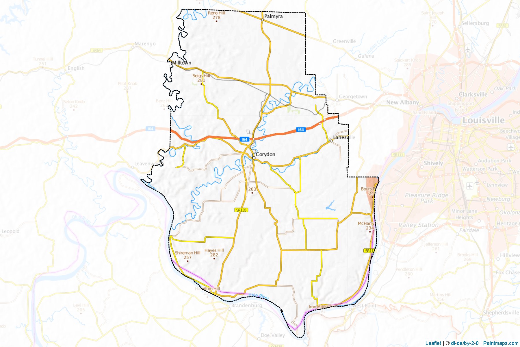 Muestras de recorte de mapas Harrison (Indiana)-1