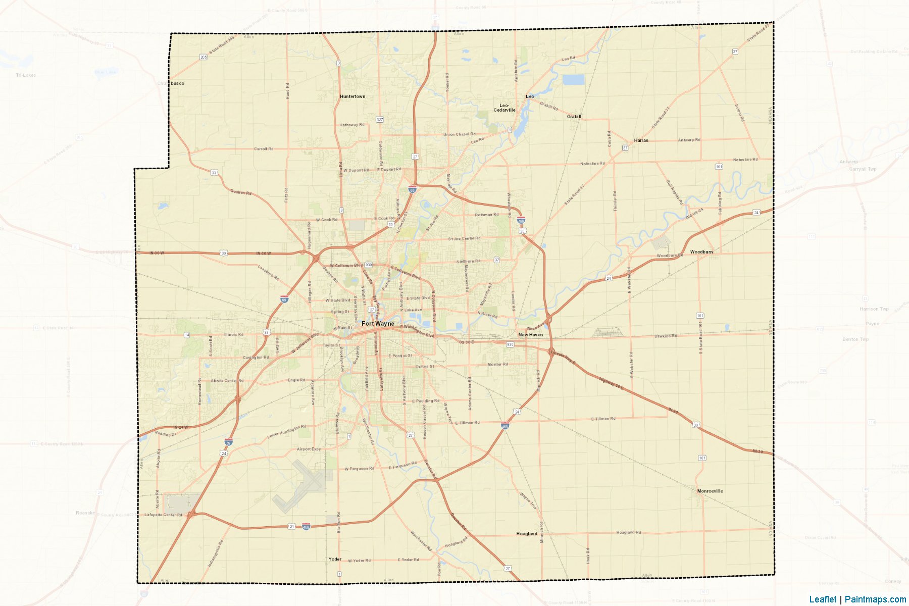 Muestras de recorte de mapas Allen (Indiana)-2