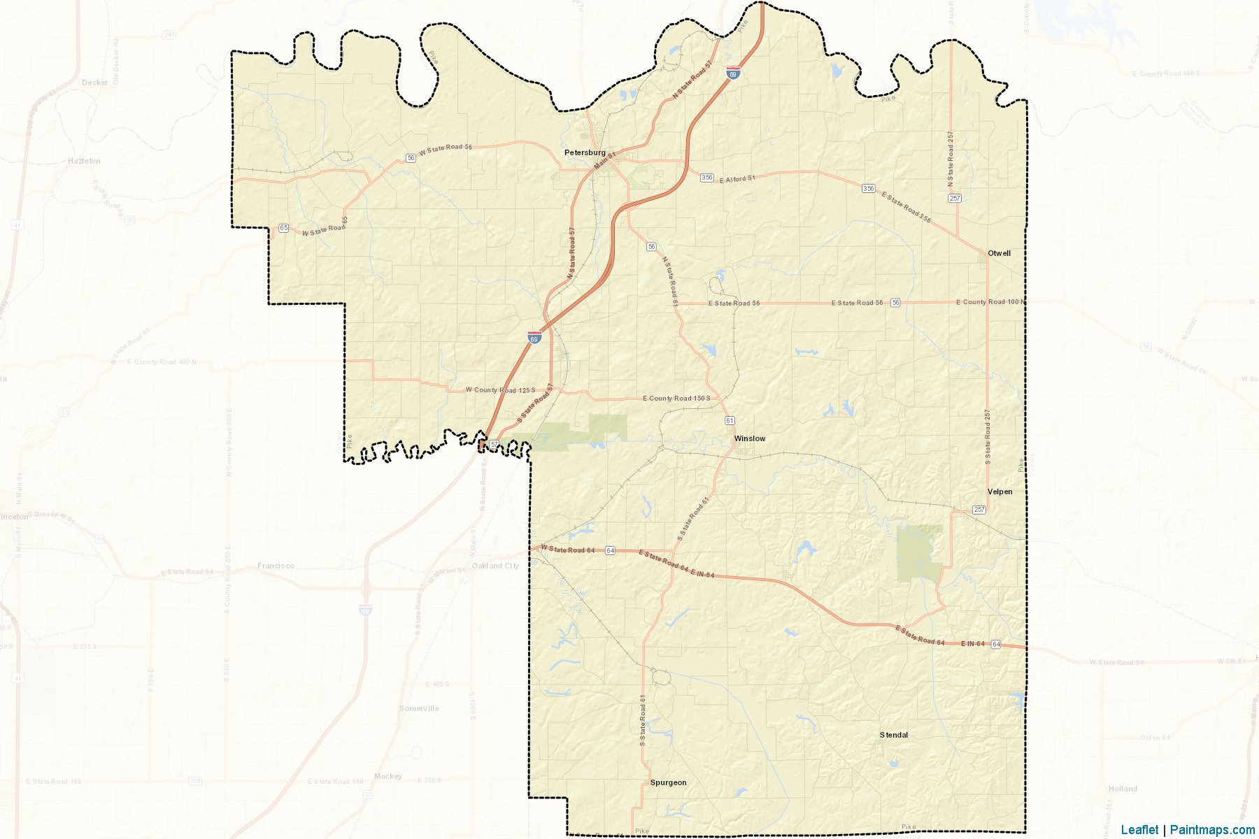 Muestras de recorte de mapas Pike (Indiana)-2