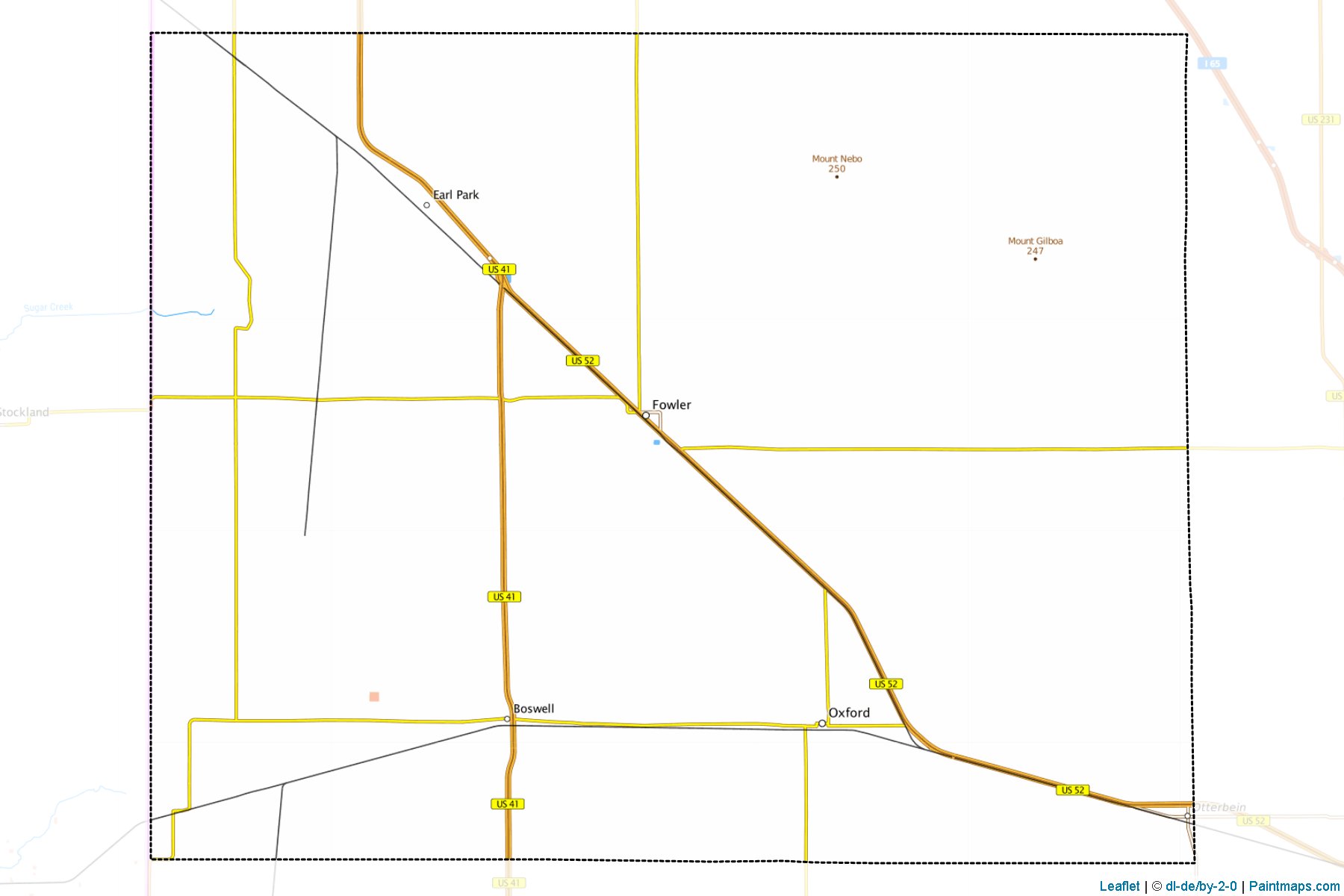 Muestras de recorte de mapas Benton (Indiana)-1