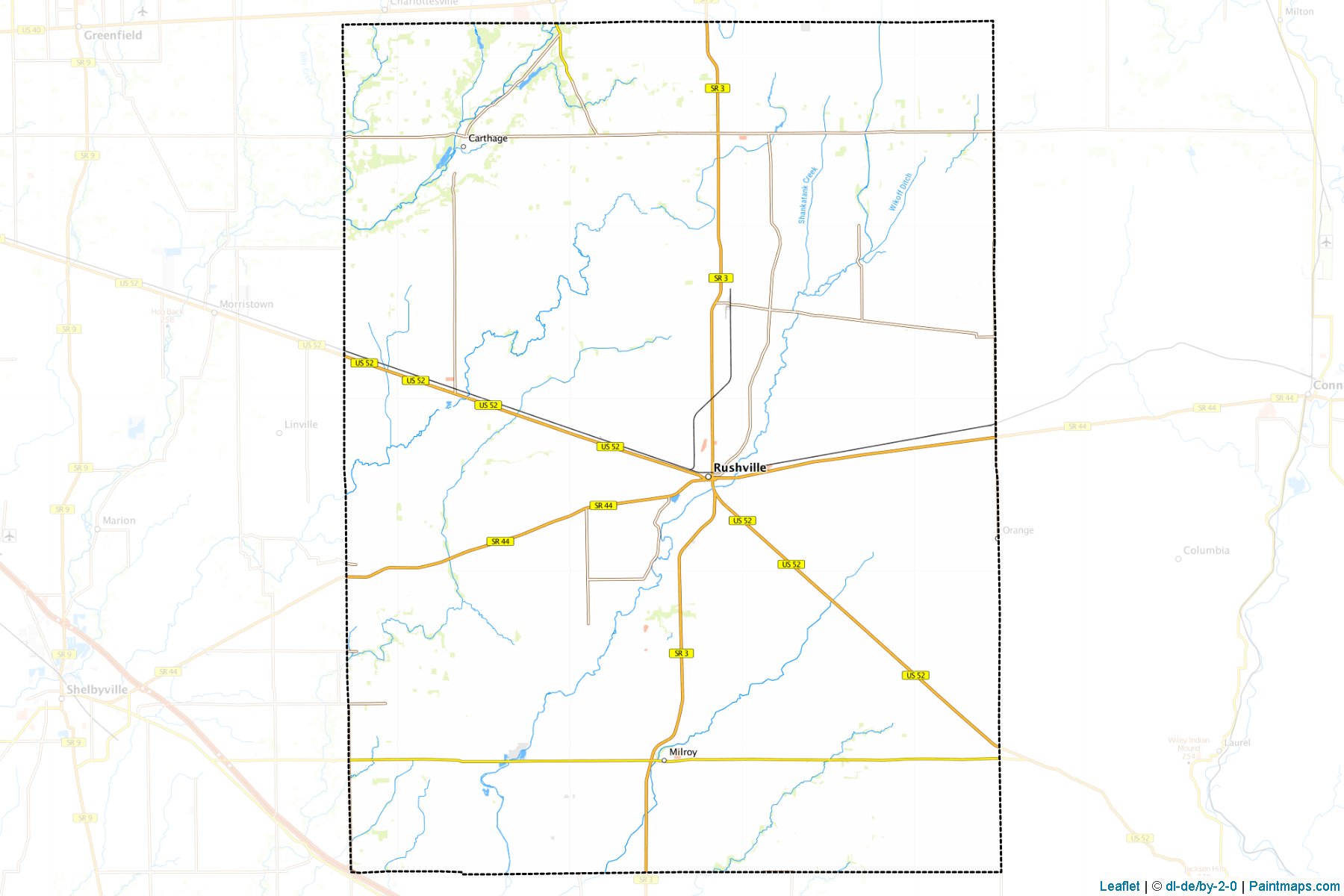 Muestras de recorte de mapas Rush (Indiana)-1