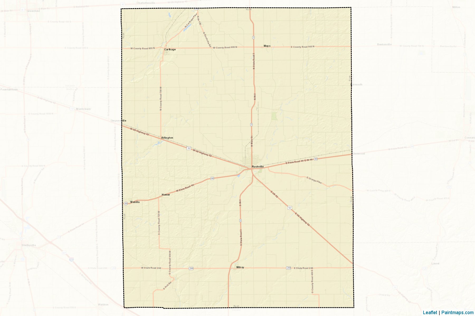 Muestras de recorte de mapas Rush (Indiana)-2