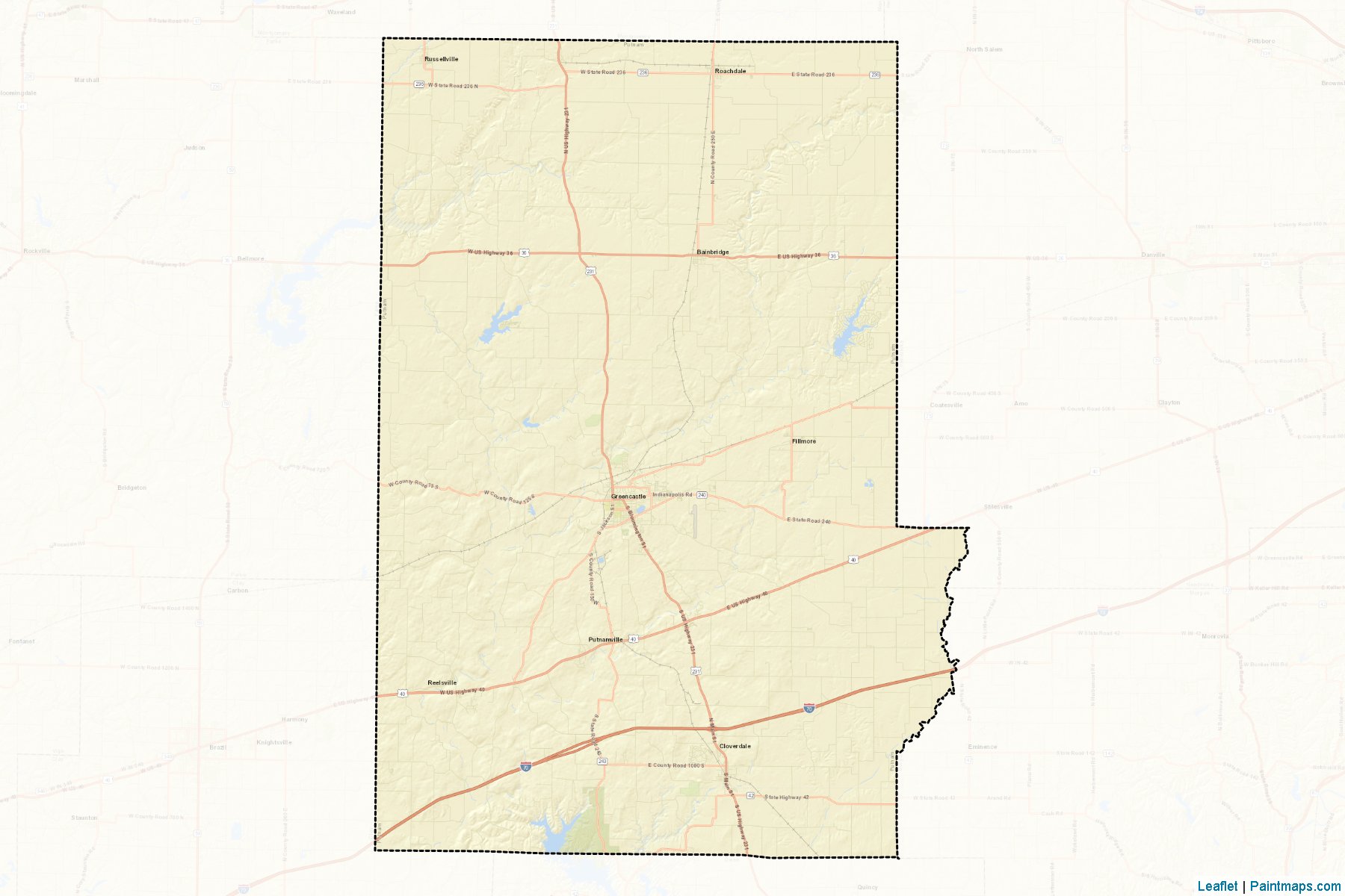 Muestras de recorte de mapas Putnam (Indiana)-2