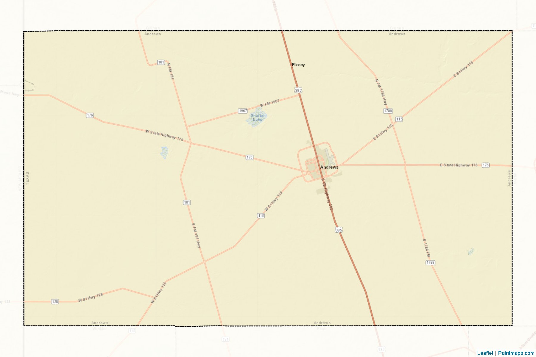 Muestras de recorte de mapas Andrews (Texas)-2