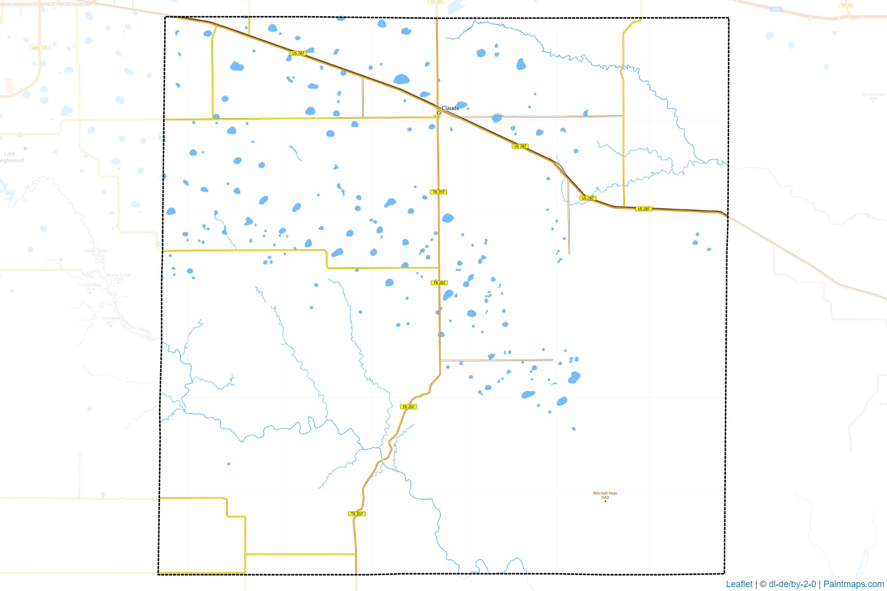 Sample maps of Armstrong generated with map cropping (masking) tool.