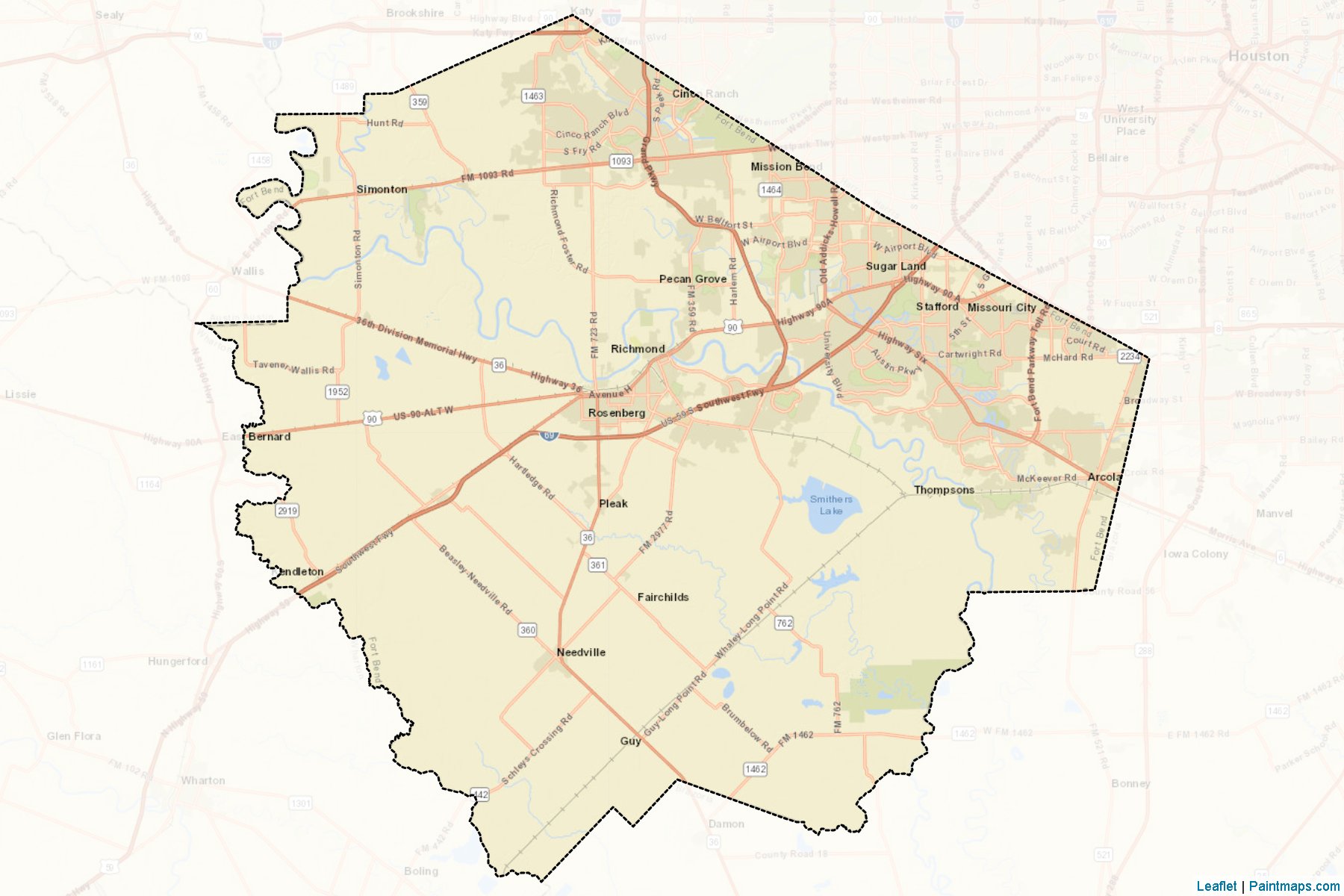 Fort Bend (Texas) Map Cropping Samples-2