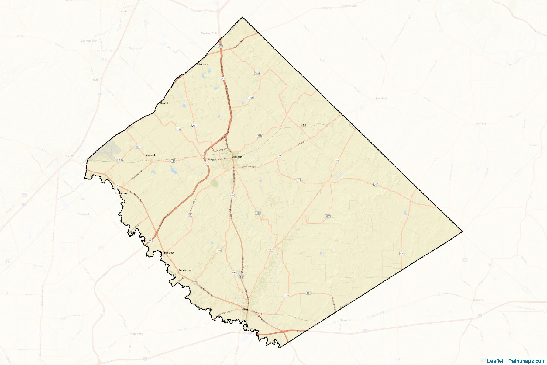 Muestras de recorte de mapas Caldwell (Texas)-2