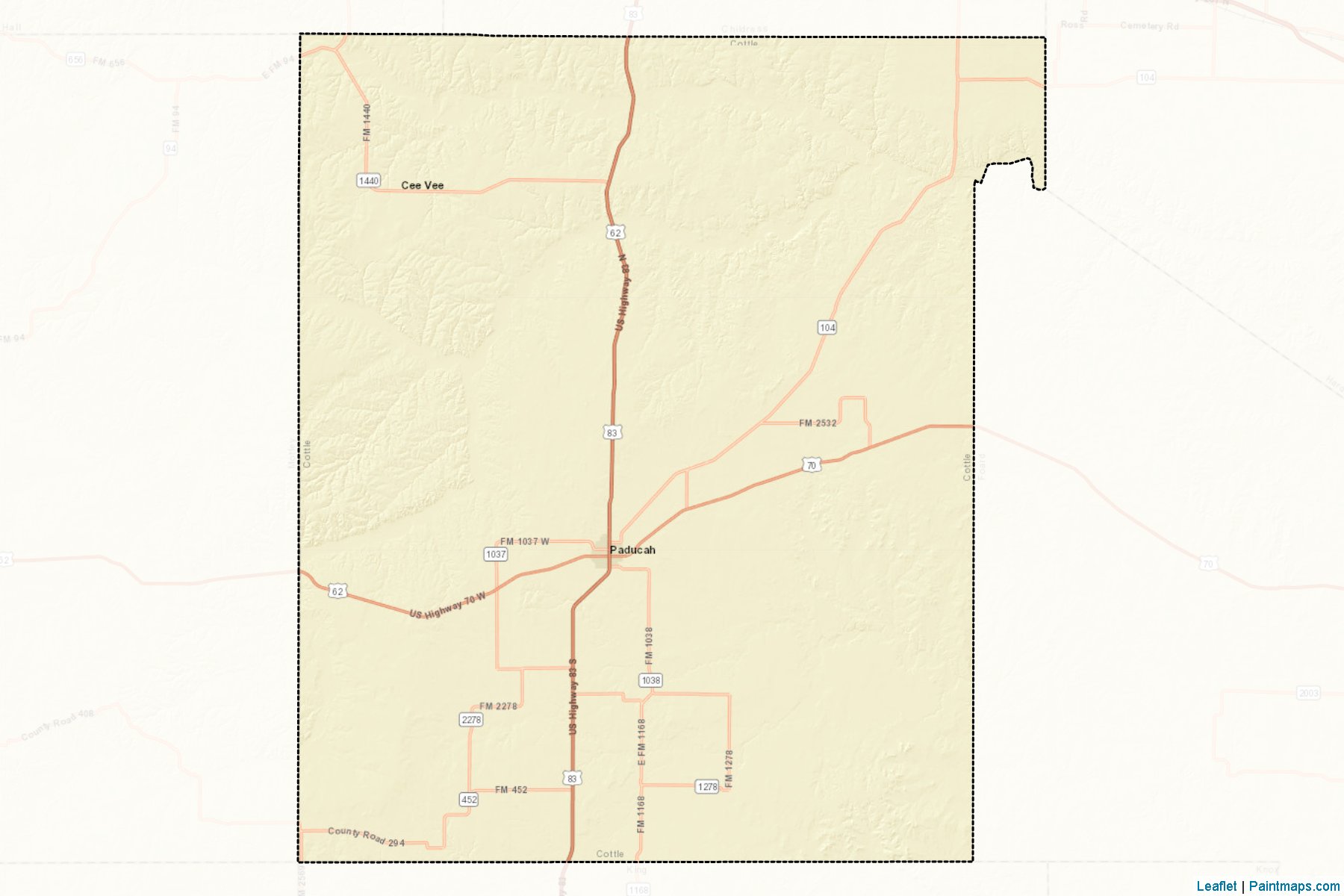 Muestras de recorte de mapas Cottle (Texas)-2