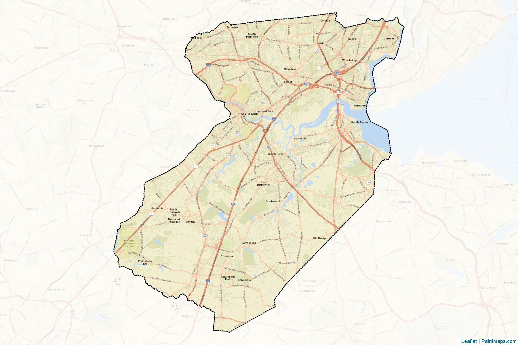 Middlesex (New Jersey) Map Cropping Samples-2