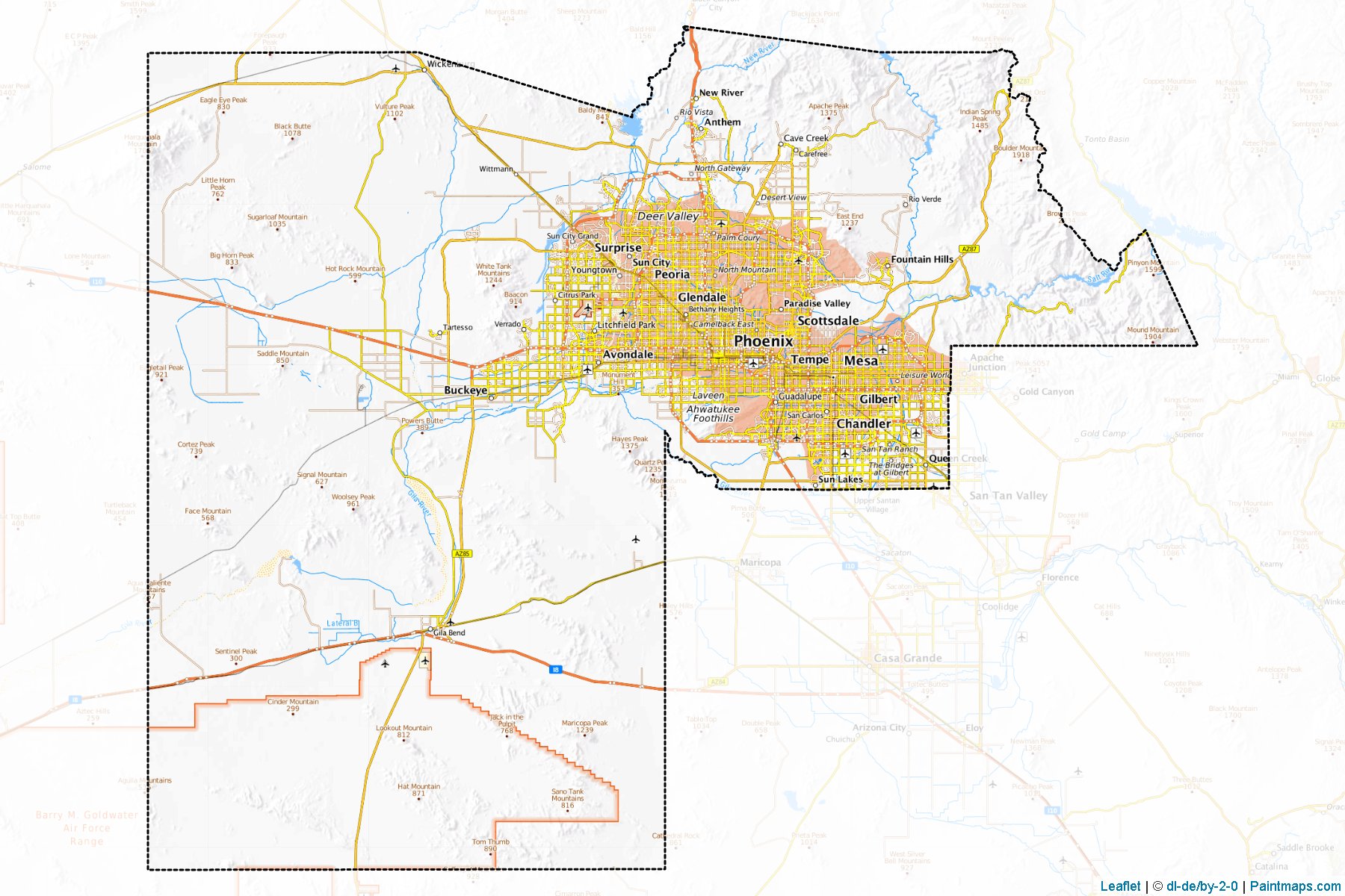 Maricopa Kontluğu (Arizona) Haritası Örnekleri-1