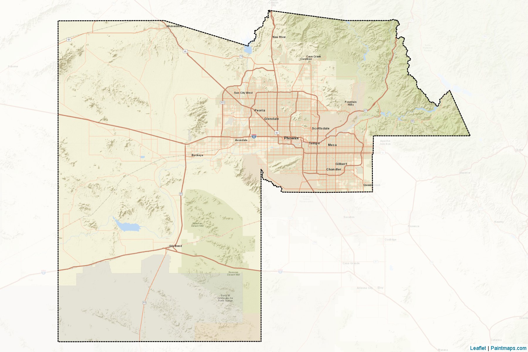 Maricopa Kontluğu (Arizona) Haritası Örnekleri-2