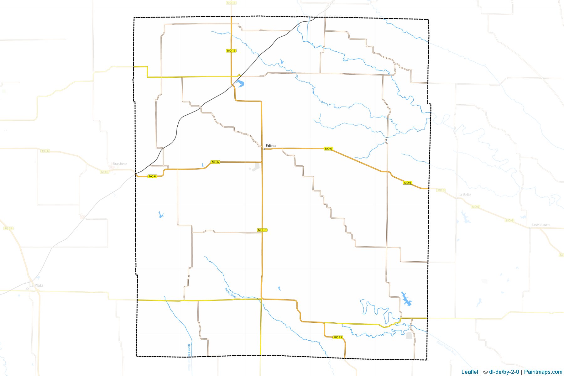 Muestras de recorte de mapas Knox (Missouri)-1