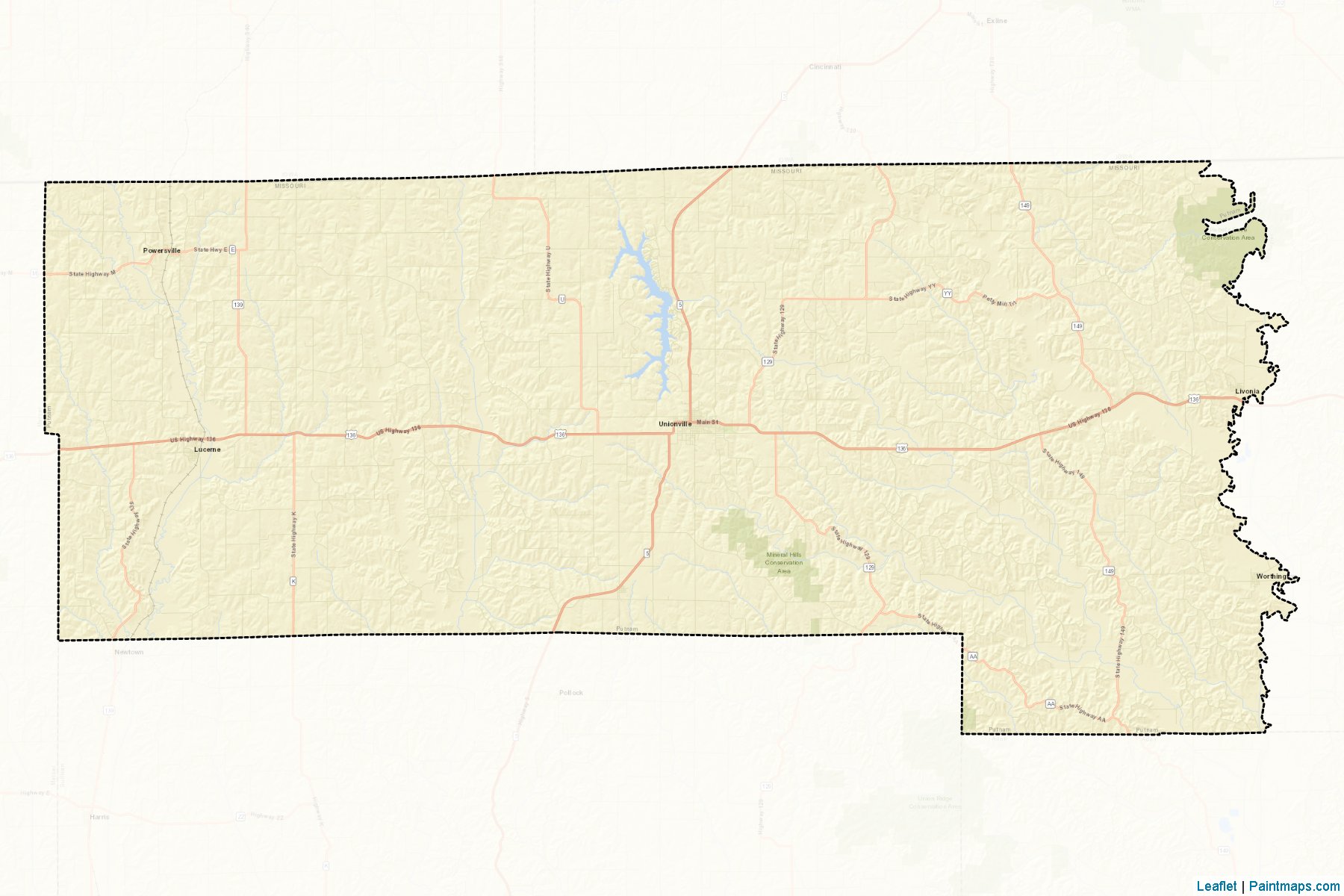 Muestras de recorte de mapas Putnam (Missouri)-2