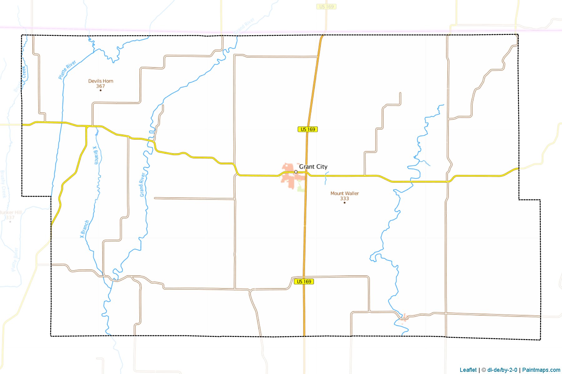 Muestras de recorte de mapas Worth (Missouri)-1