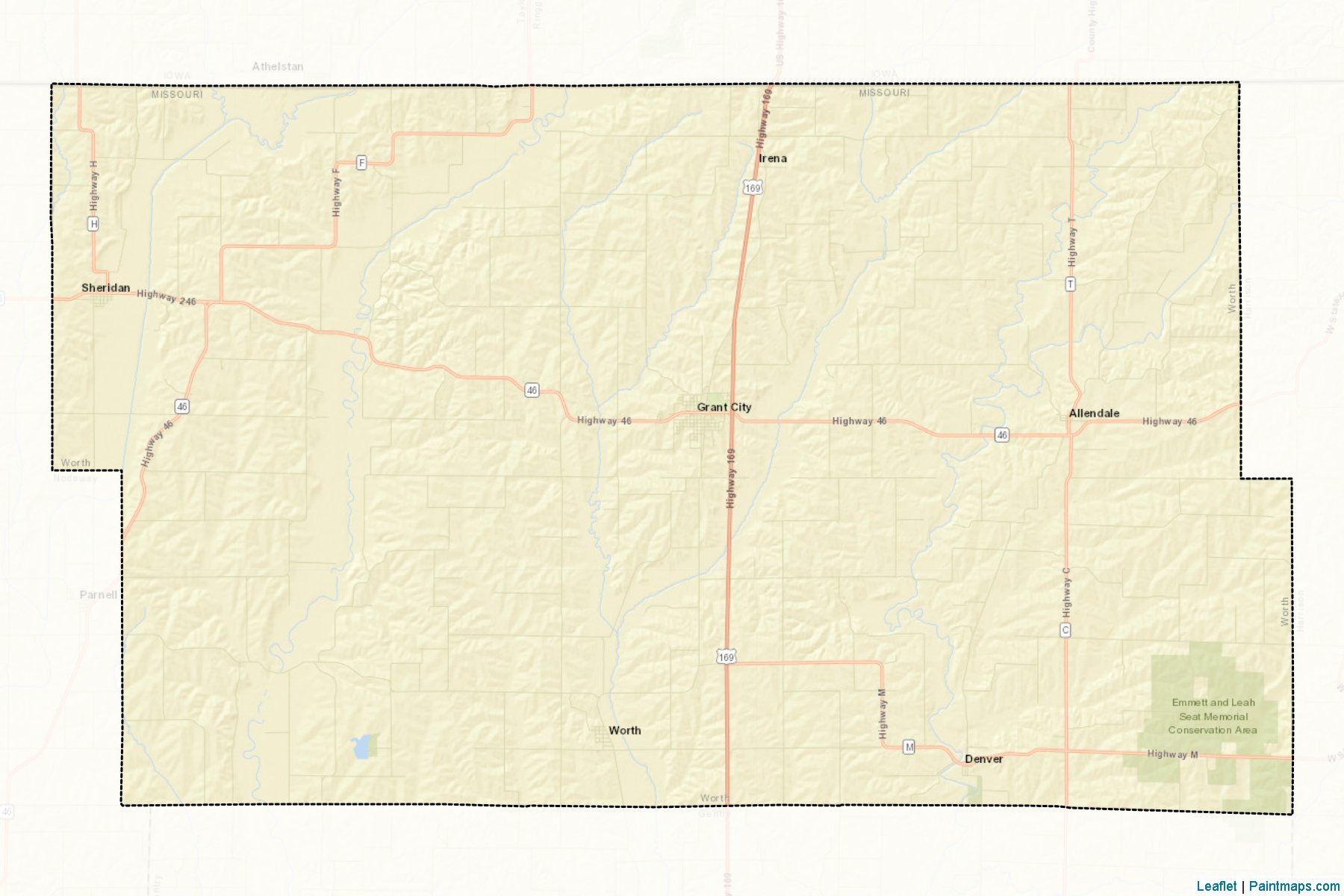 Muestras de recorte de mapas Worth (Missouri)-2